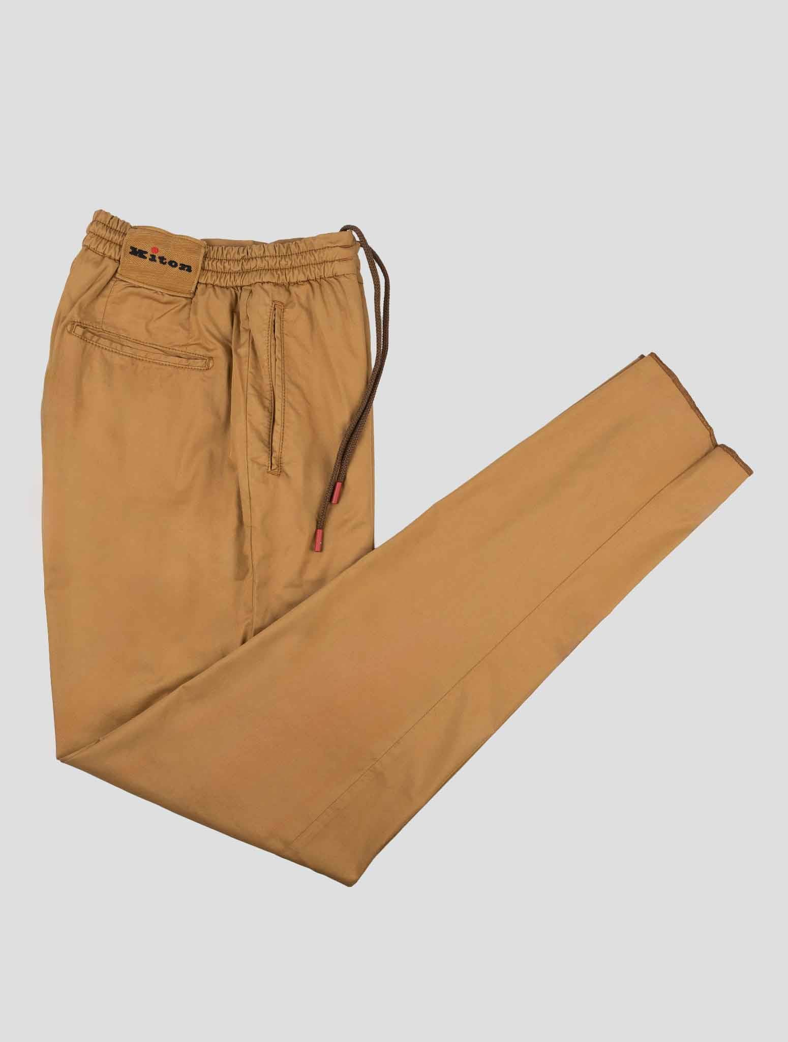 Kiton Brown Cotton Lyocell Ea Pants
