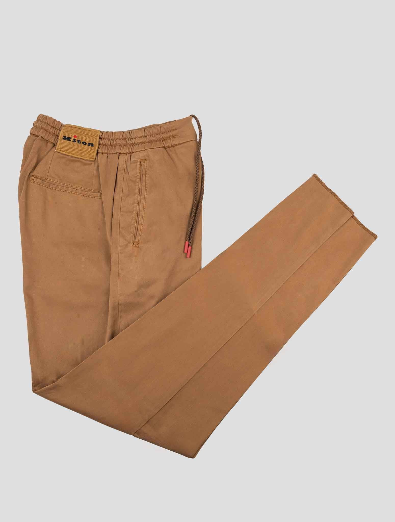 Kiton Brown Lyocell Cotton Ea Pants Brown