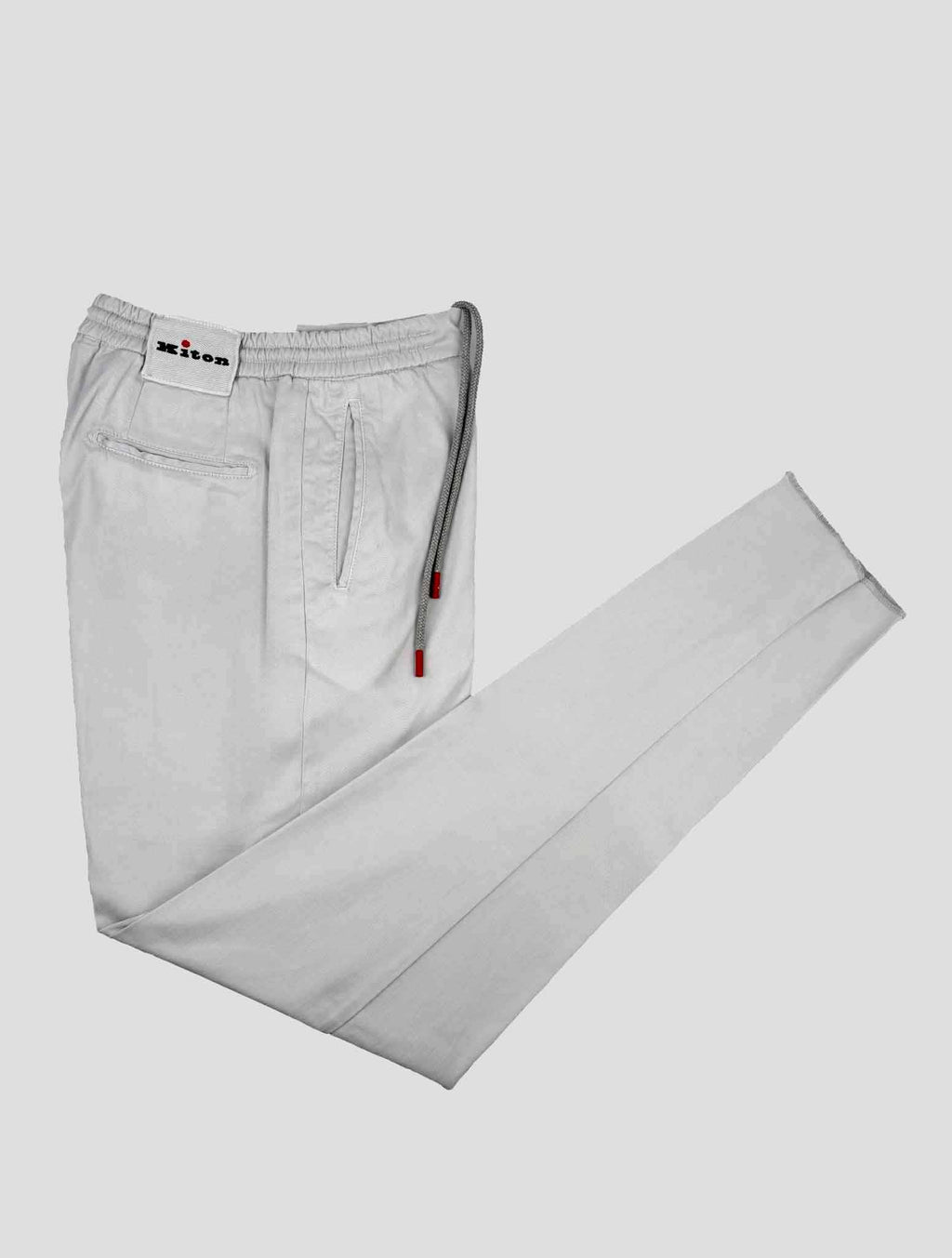 Kiton Light Gray Lyocell Cotton Ea Pants Light Gray