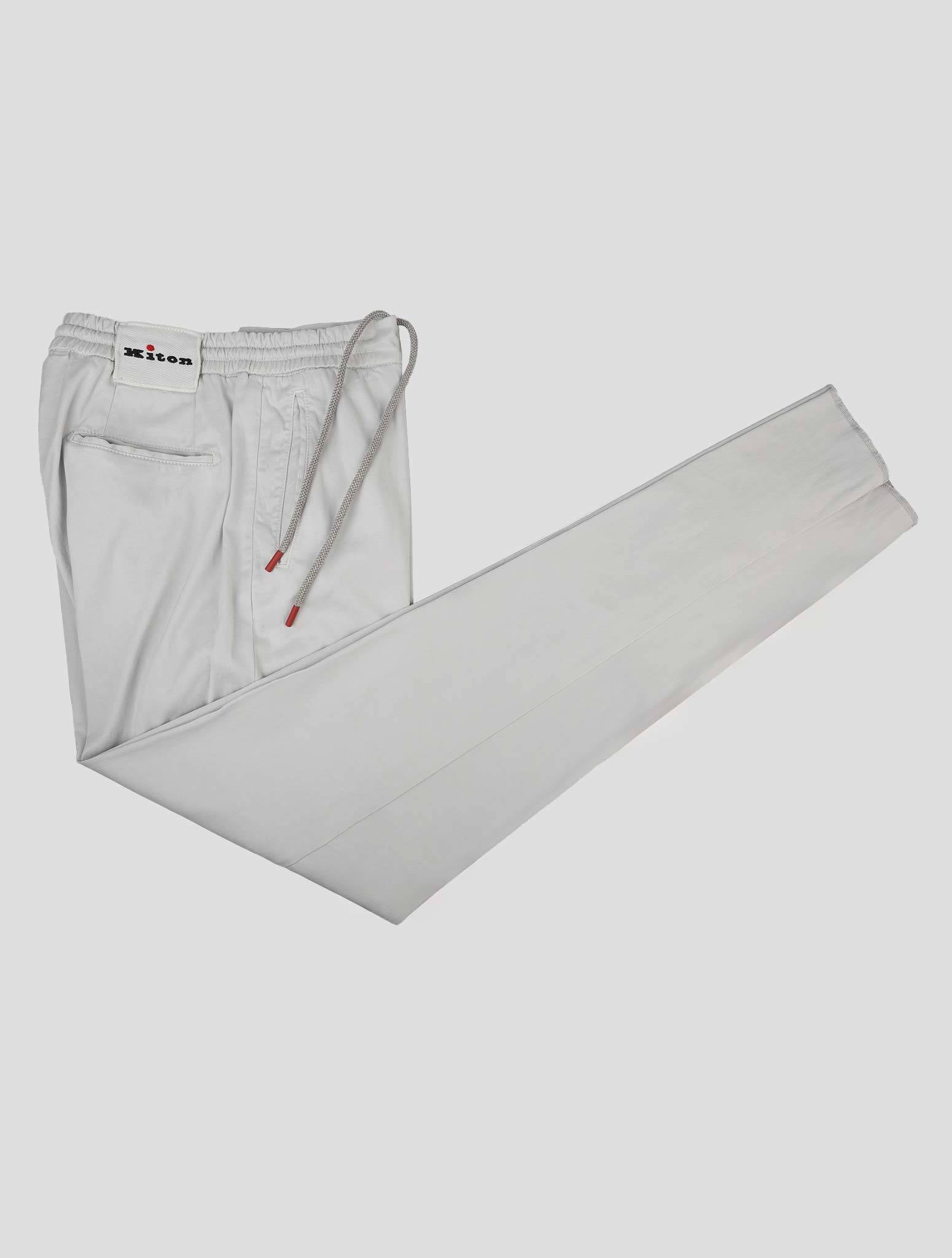 Kiton Light Gray Lyocell Cotton Ea Pants Light Gray - view 2