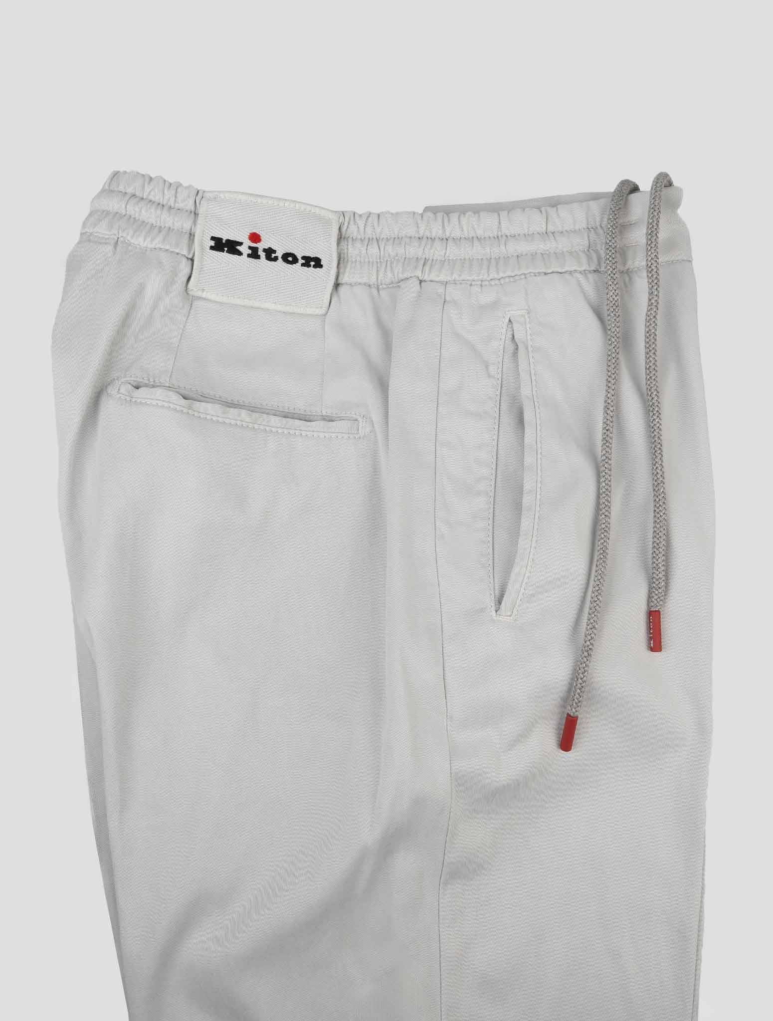 Kiton Light Gray Lyocell Cotton Ea Pants Light Gray - view 4