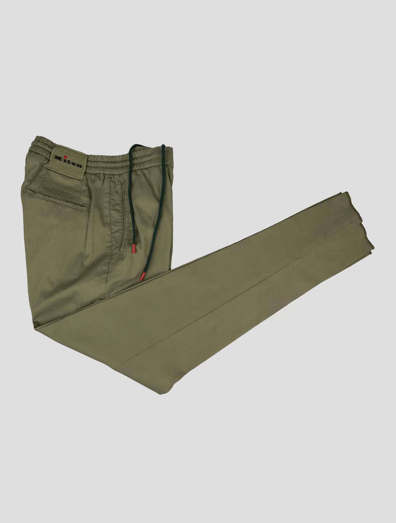 Kiton Green Cotton Lyocell Ea Pants - view 2
