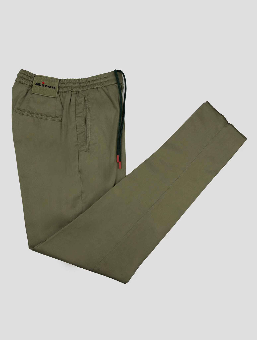 Kiton Green Cotton Lyocell Ea Pants