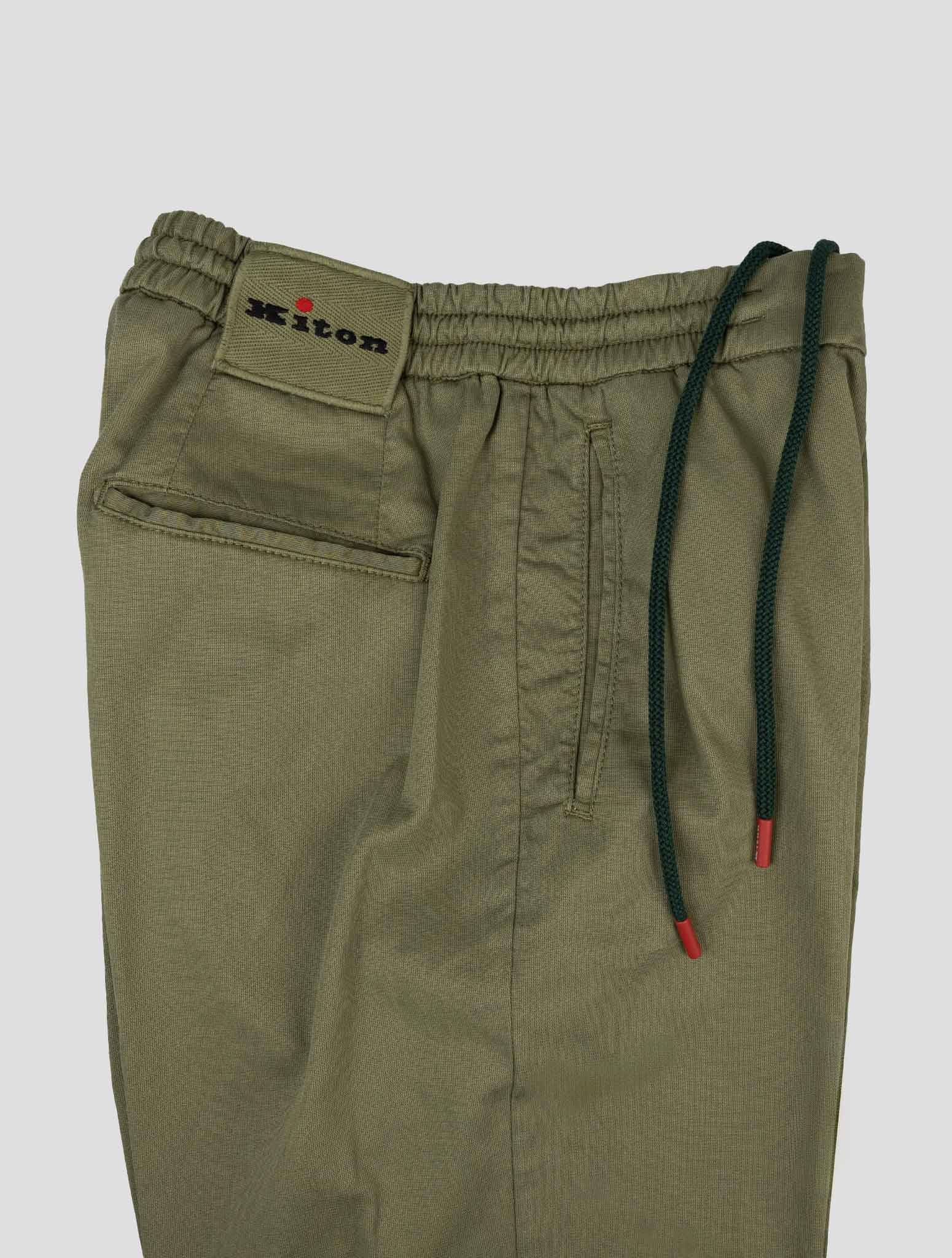 Kiton Green Cotton Lyocell Ea Pants - view 4
