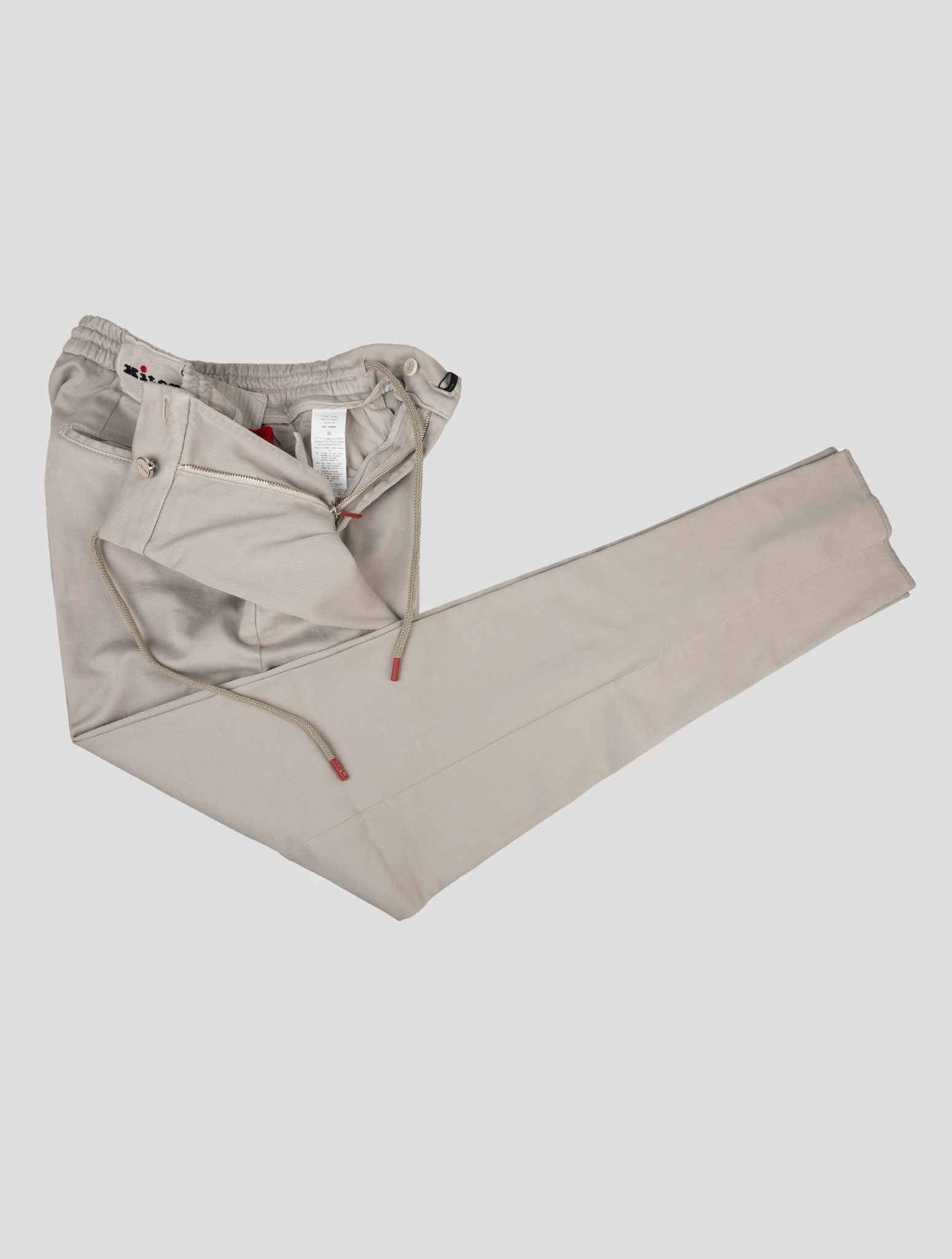Kiton Light Gray Cotton Linen Ea Pants - view 3