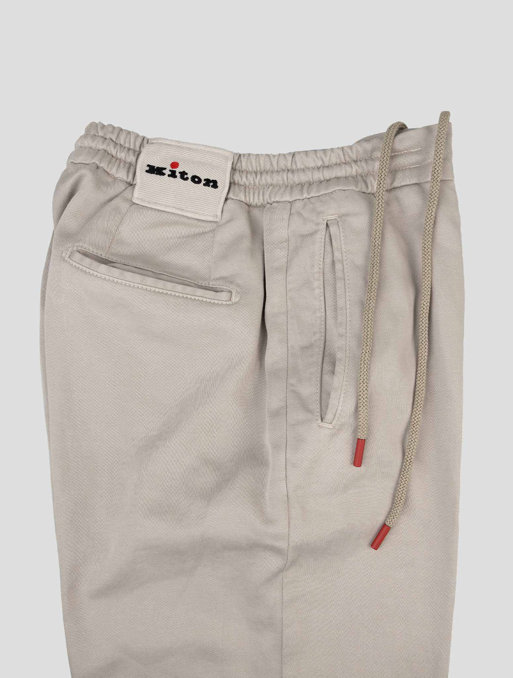 Kiton Light Gray Cotton Linen Ea Pants - view 4