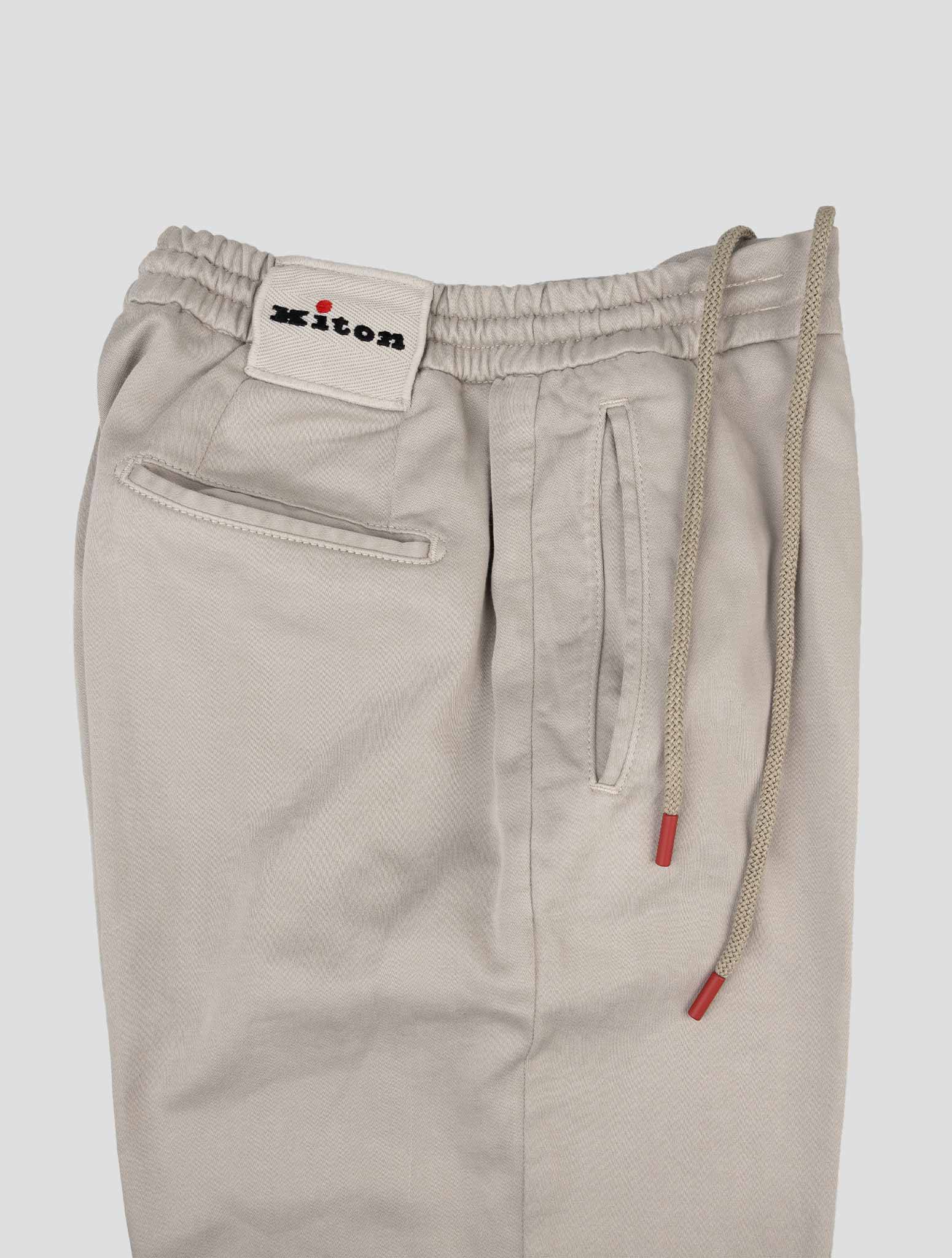 Kiton Light Gray Cotton Linen Ea Pants - view 4