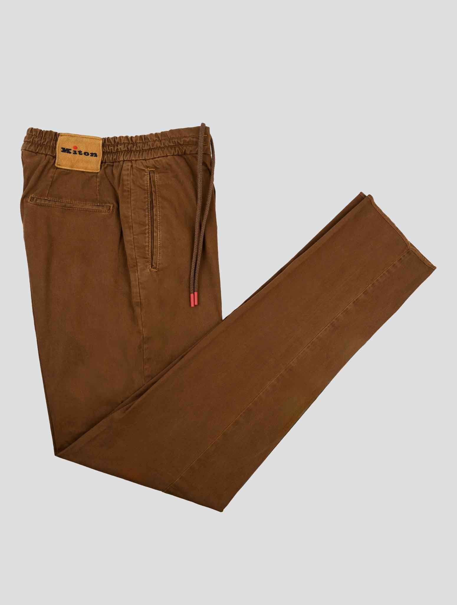 Kiton Brown Cotton Ea Pants - view 5