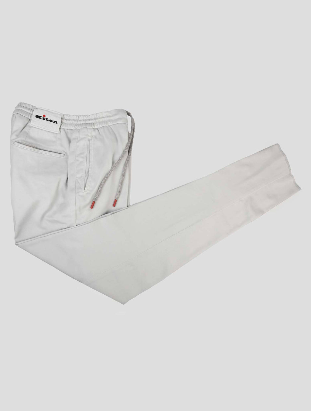 Kiton Light Gray Cotton Lyocell Ea Pants