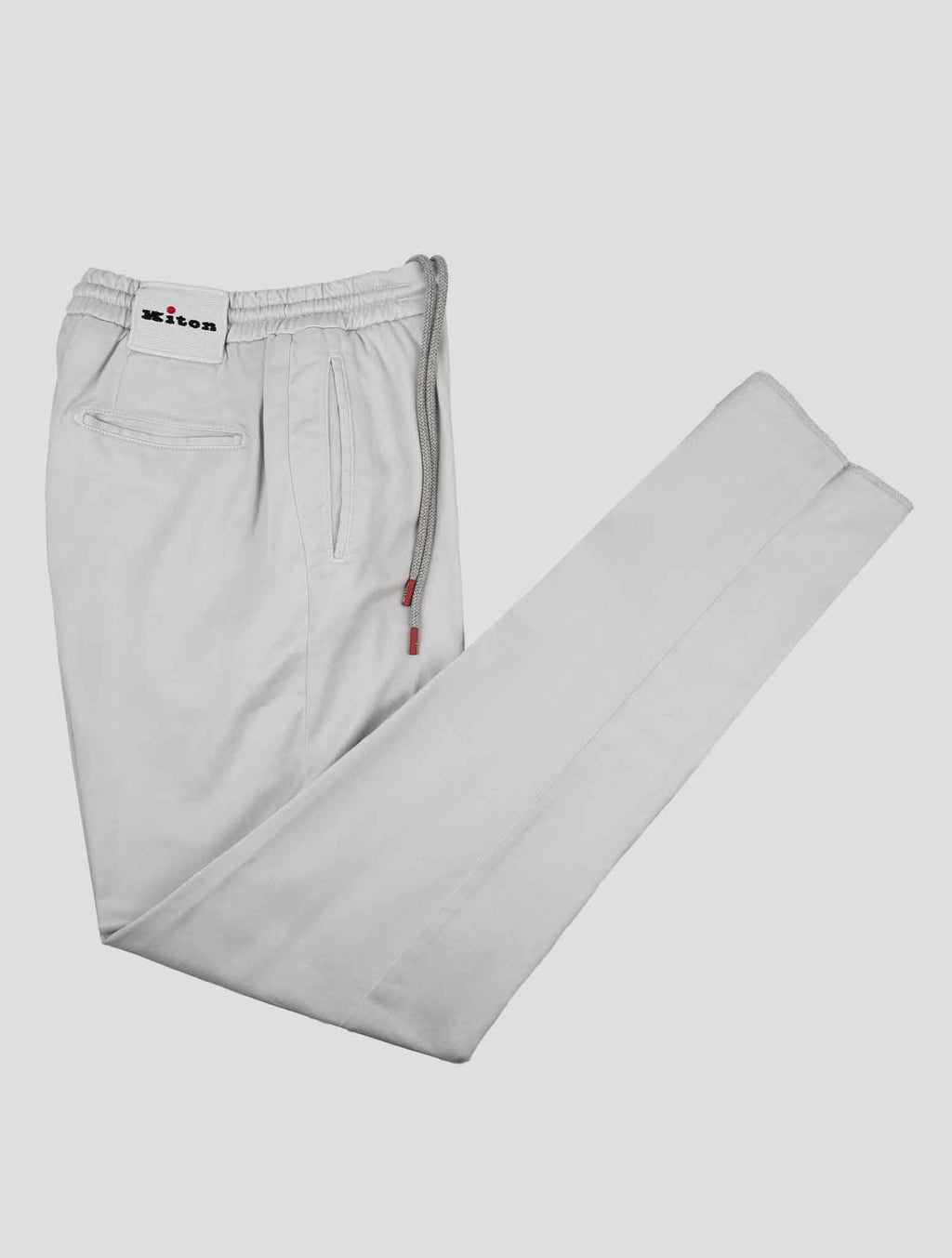 Kiton Light Gray Cotton Lyocell Ea Pants - view 2