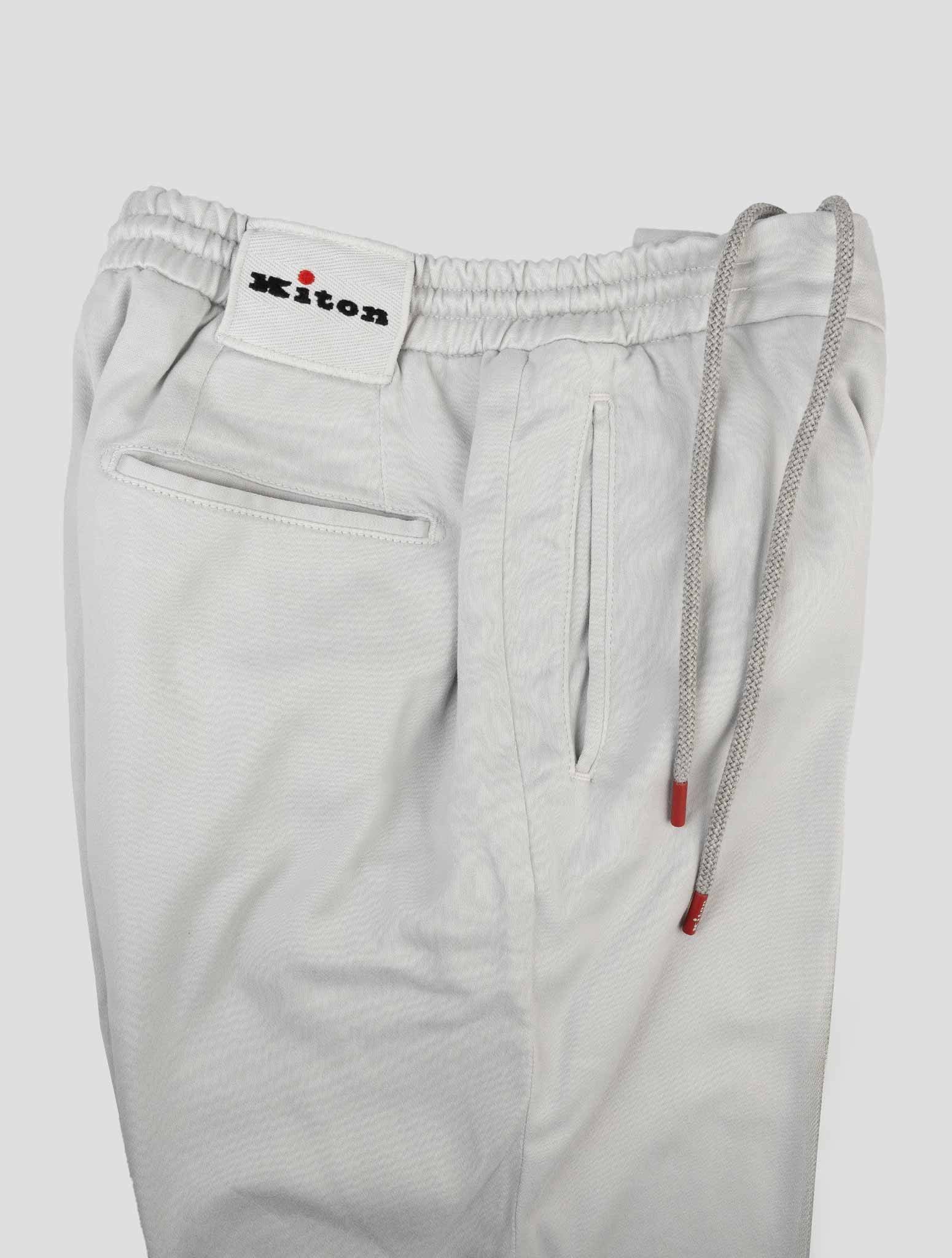 Kiton Light Gray Cotton Lyocell Ea Pants - view 4