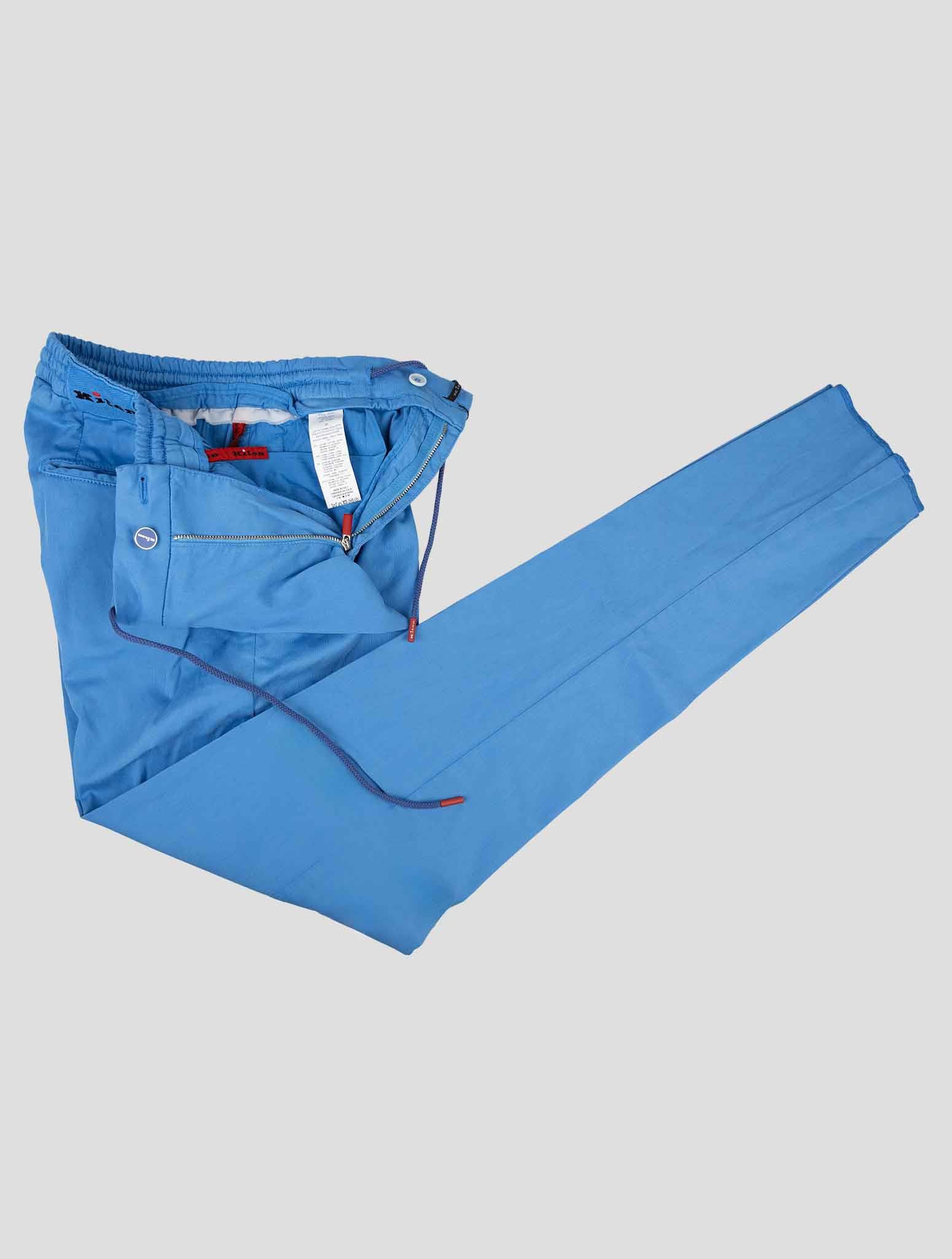 Kiton Light Blue Cotton Lyocell Ea Pants - view 3