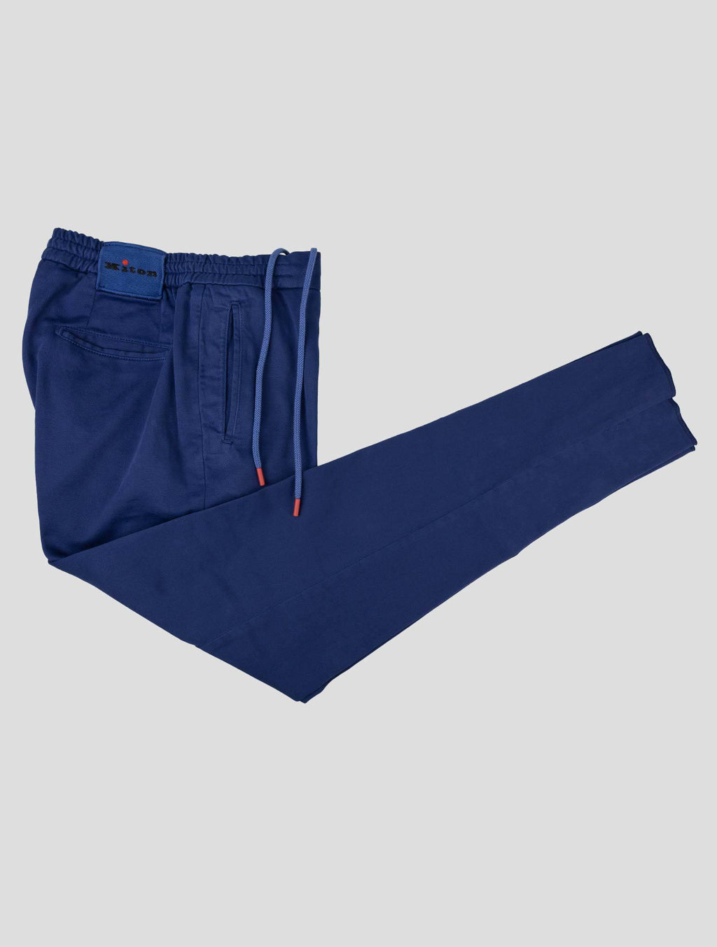Kiton Blue Cotton Linen Ea Pants