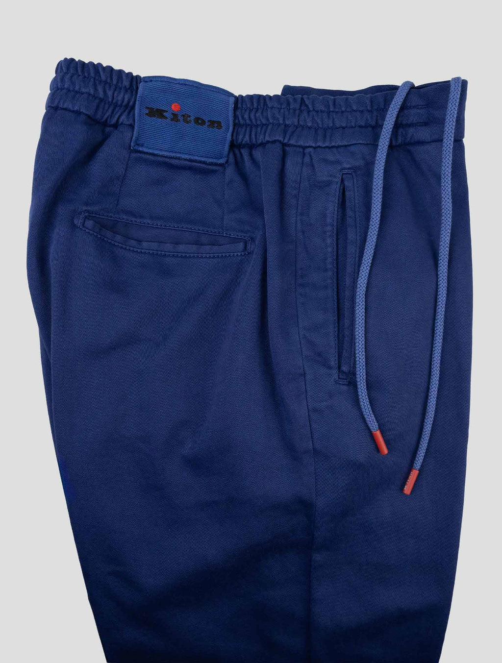 Kiton Blue Cotton Linen Ea Pants - view 3