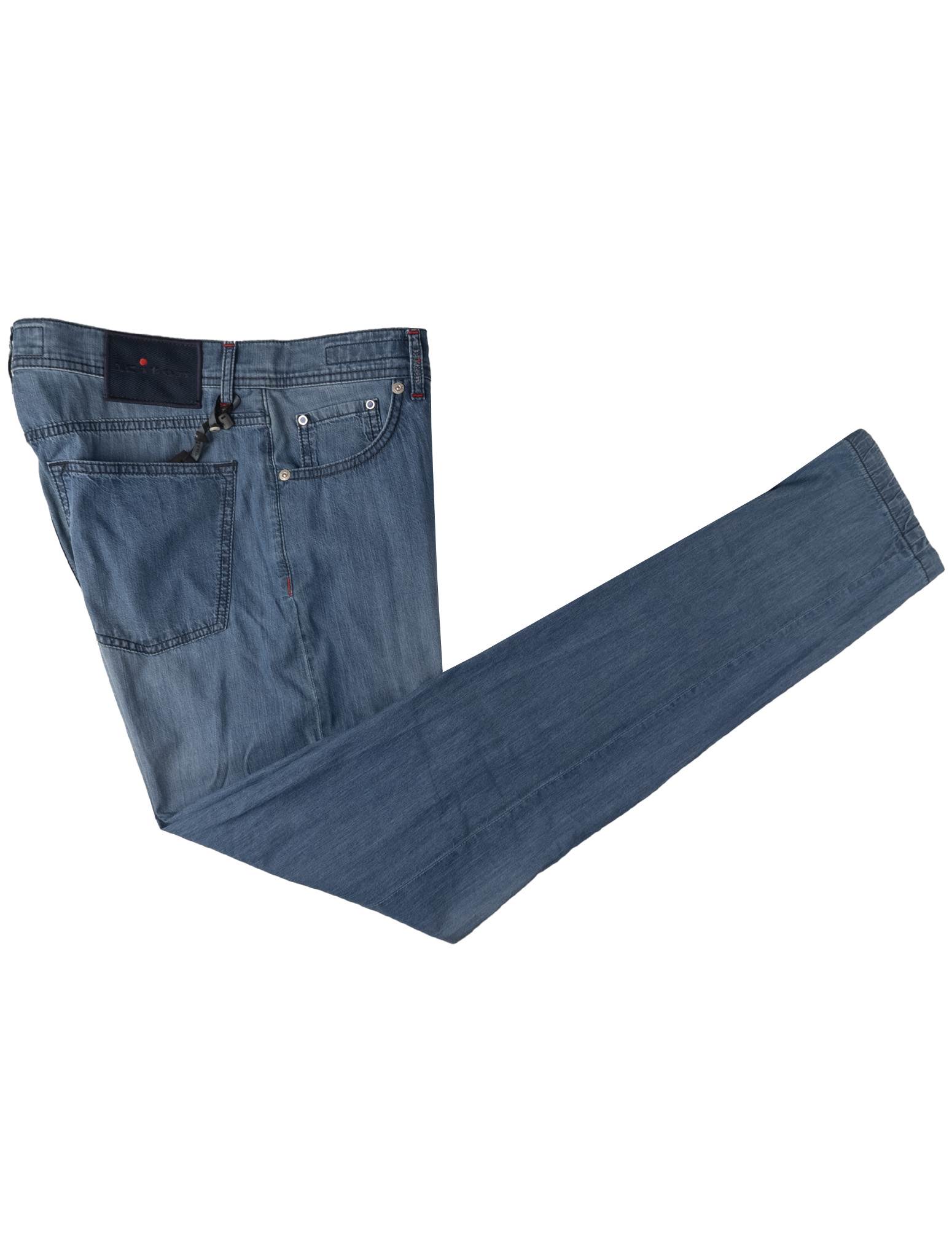 Kiton Blue Cotton Jeans - view 5