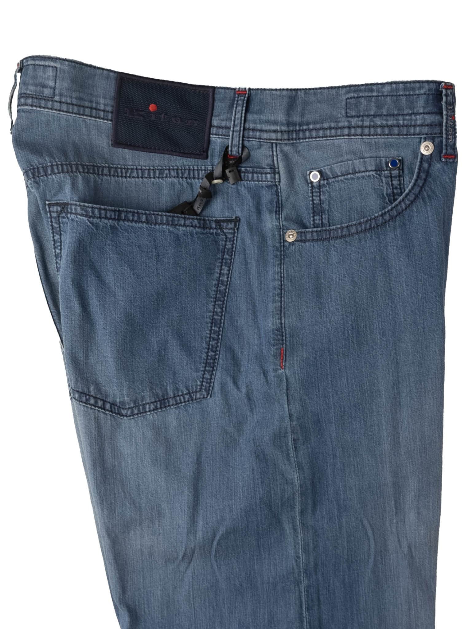 Kiton Blue Cotton Jeans - view 8