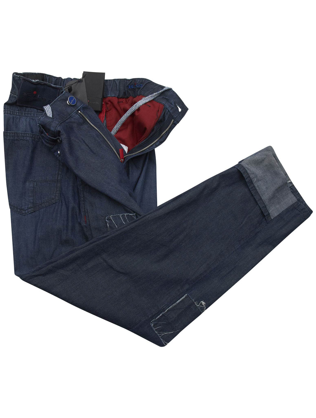 Kiton Blue Cotton Jeans - view 2
