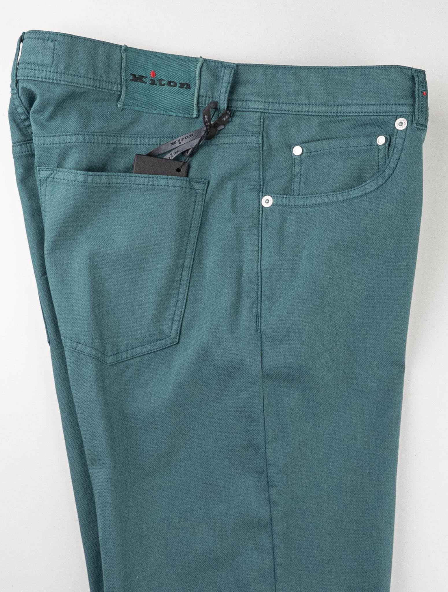 Kiton Green Cotton Ea Jeans - view 4