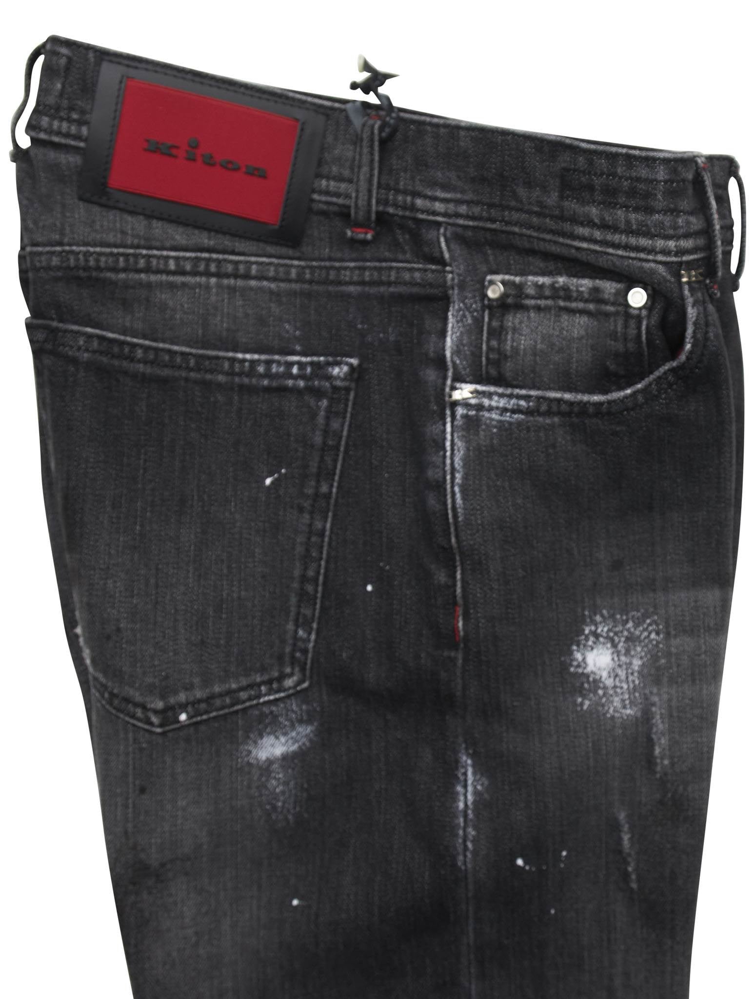 Kiton Blue Cotton Ea Jeans Blue - view 2