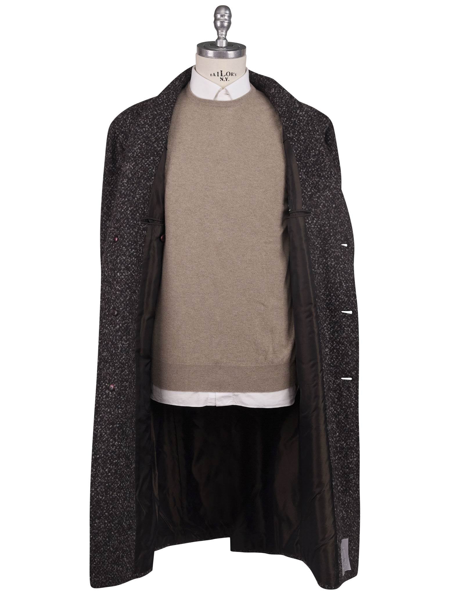Kiton Multicolor Virgin Wool Cashmere Silk Overcoat Style 2 - view 6