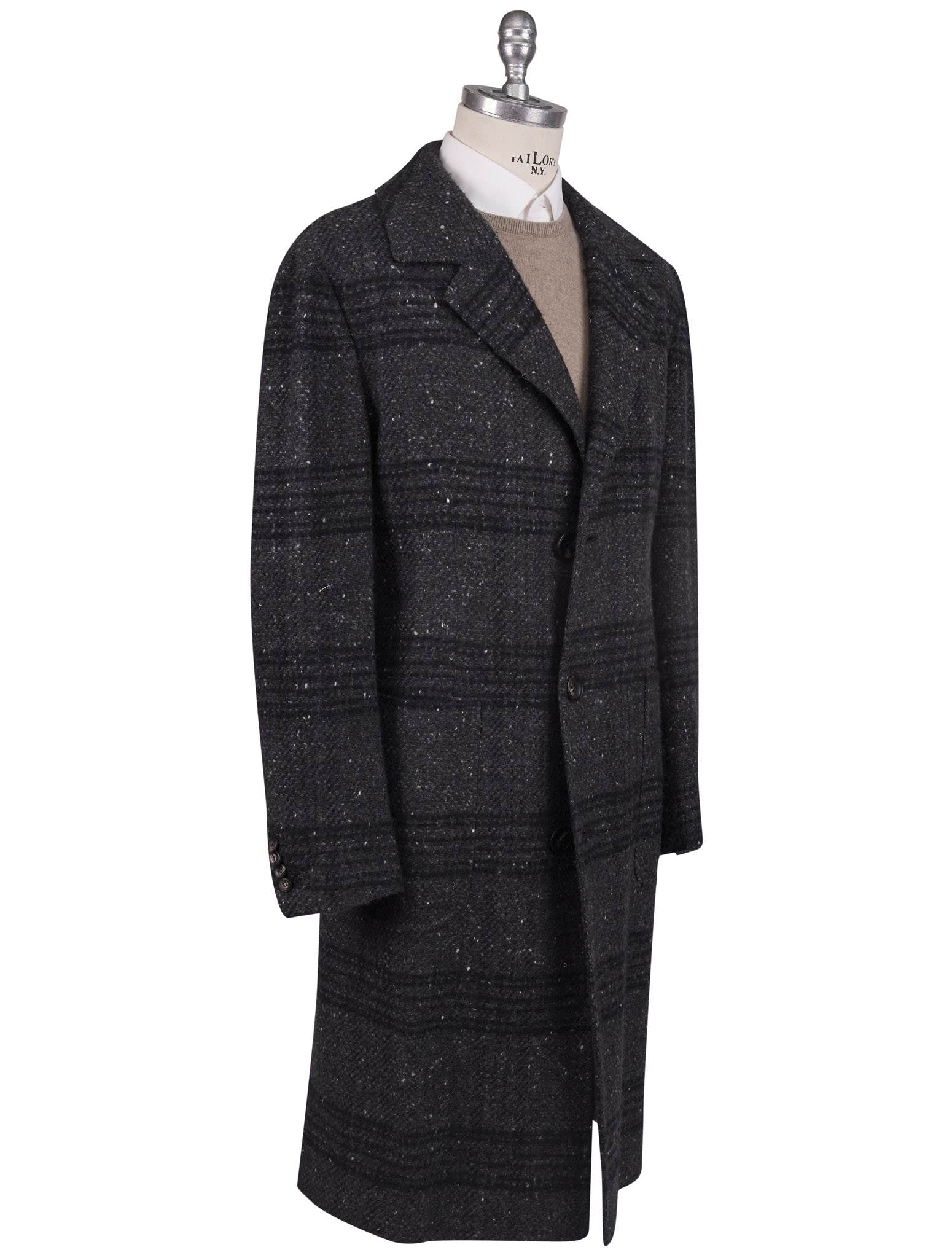 Kiton Gray Virgin Wool Cashmere Silk Overcoat Style 2 - view 2