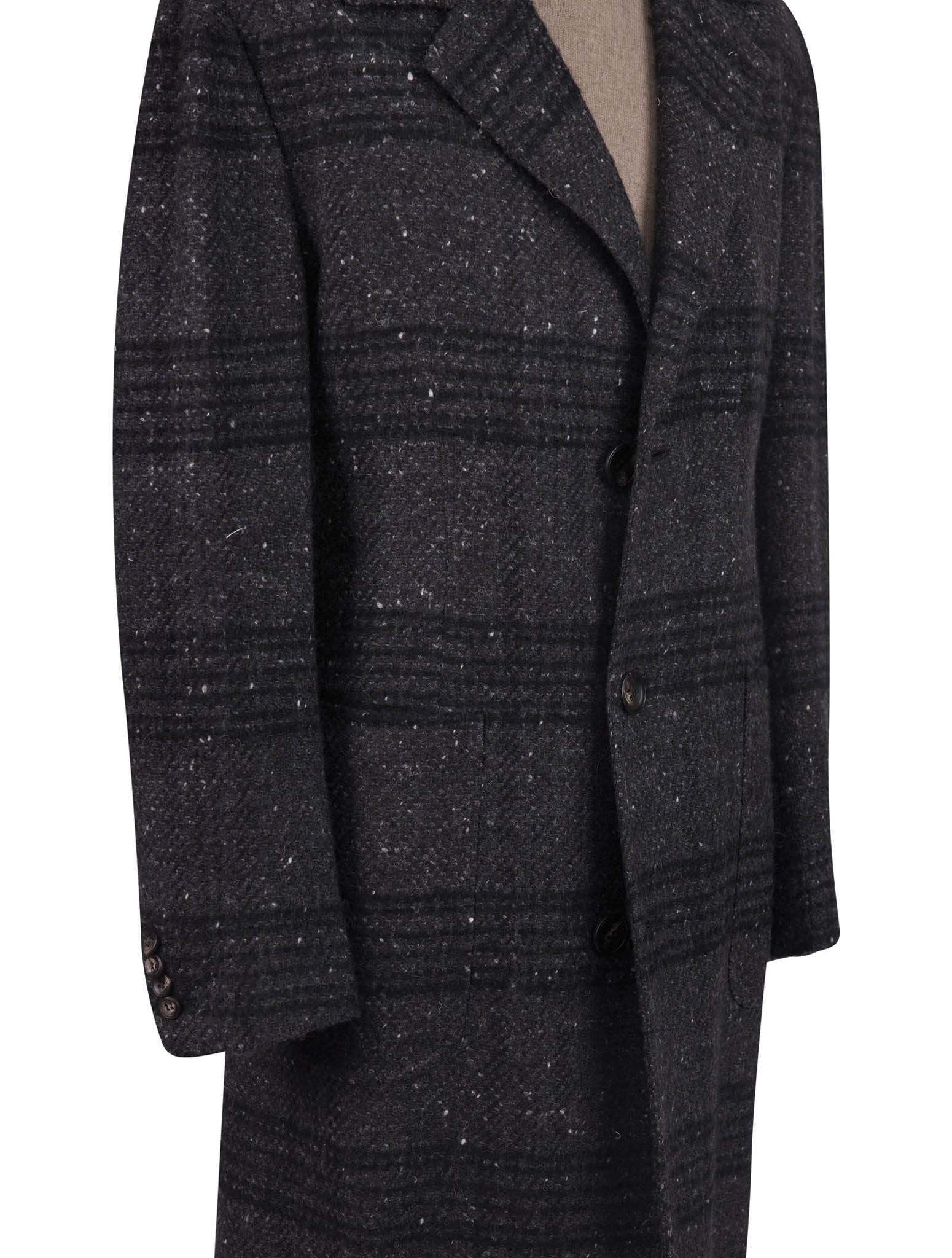 Kiton Gray Virgin Wool Cashmere Silk Overcoat Style 2 - view 6