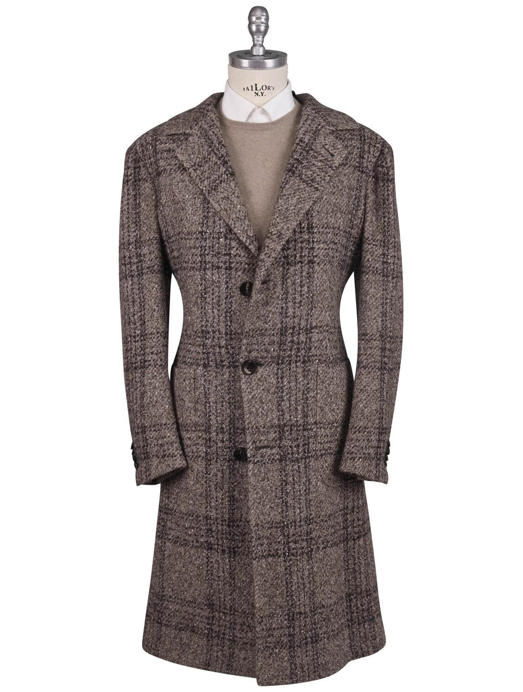 Kiton Multicolor Virgin Wool Cashmere Silk Overcoat Style 3 - view 4