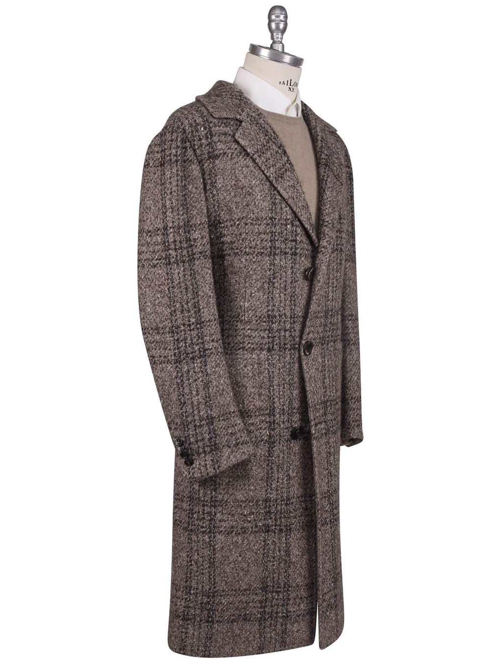 Kiton Multicolor Virgin Wool Cashmere Silk Overcoat Style 3 - view 2