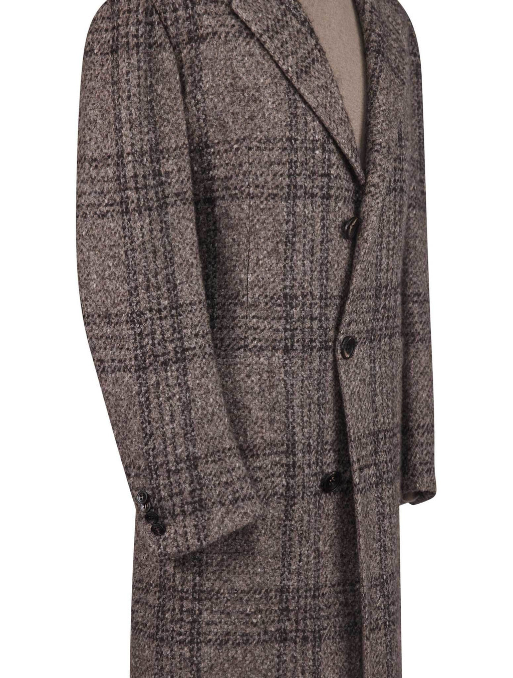 Kiton Multicolor Virgin Wool Cashmere Silk Overcoat Style 3 - view 5