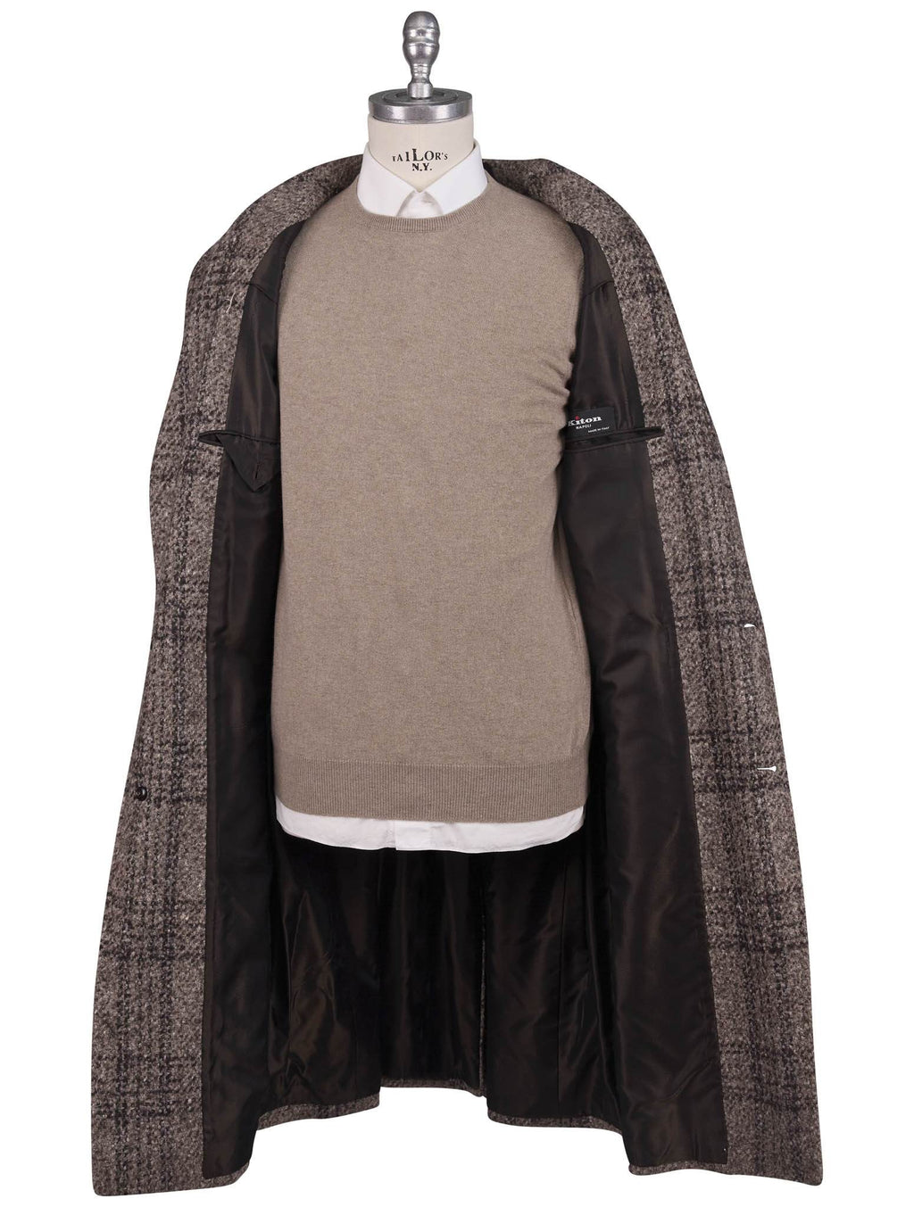 Kiton Multicolor Virgin Wool Cashmere Silk Overcoat Style 3 - view 6