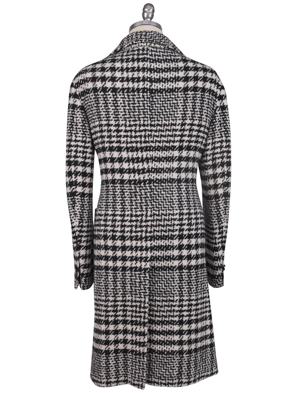 Kiton Black White Virgin Wool Cashmere Silk Overcoat - view 4