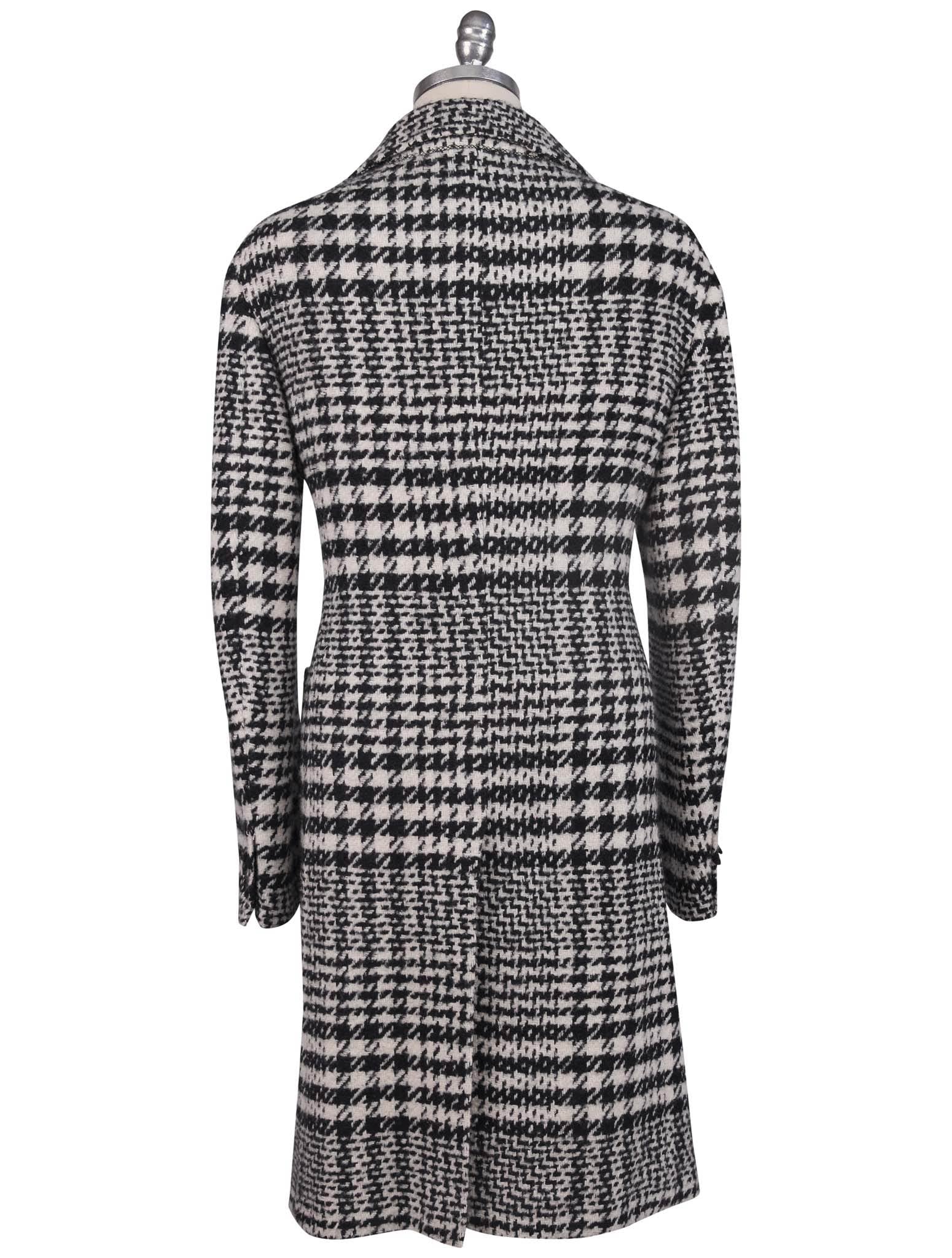 Kiton Black White Virgin Wool Cashmere Silk Overcoat - view 4