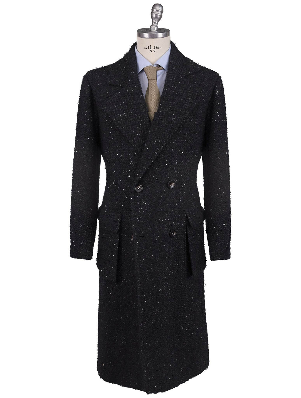 Kiton Dark Gray Virgin Wool Cashmere Silk Double Breasted Overcoat - view 4