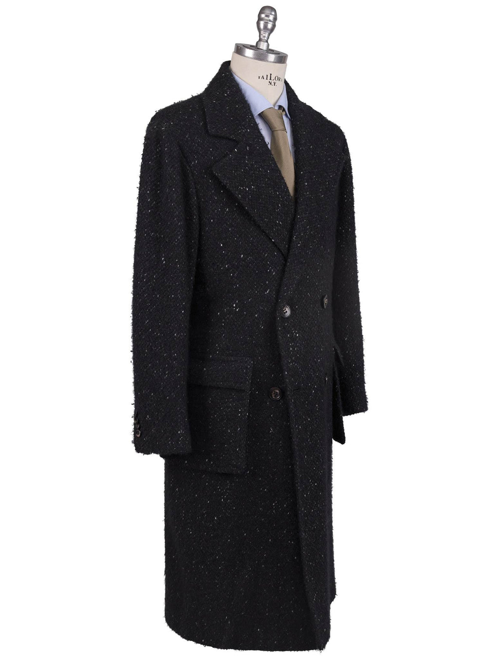Kiton Dark Gray Virgin Wool Cashmere Silk Double Breasted Overcoat - view 7
