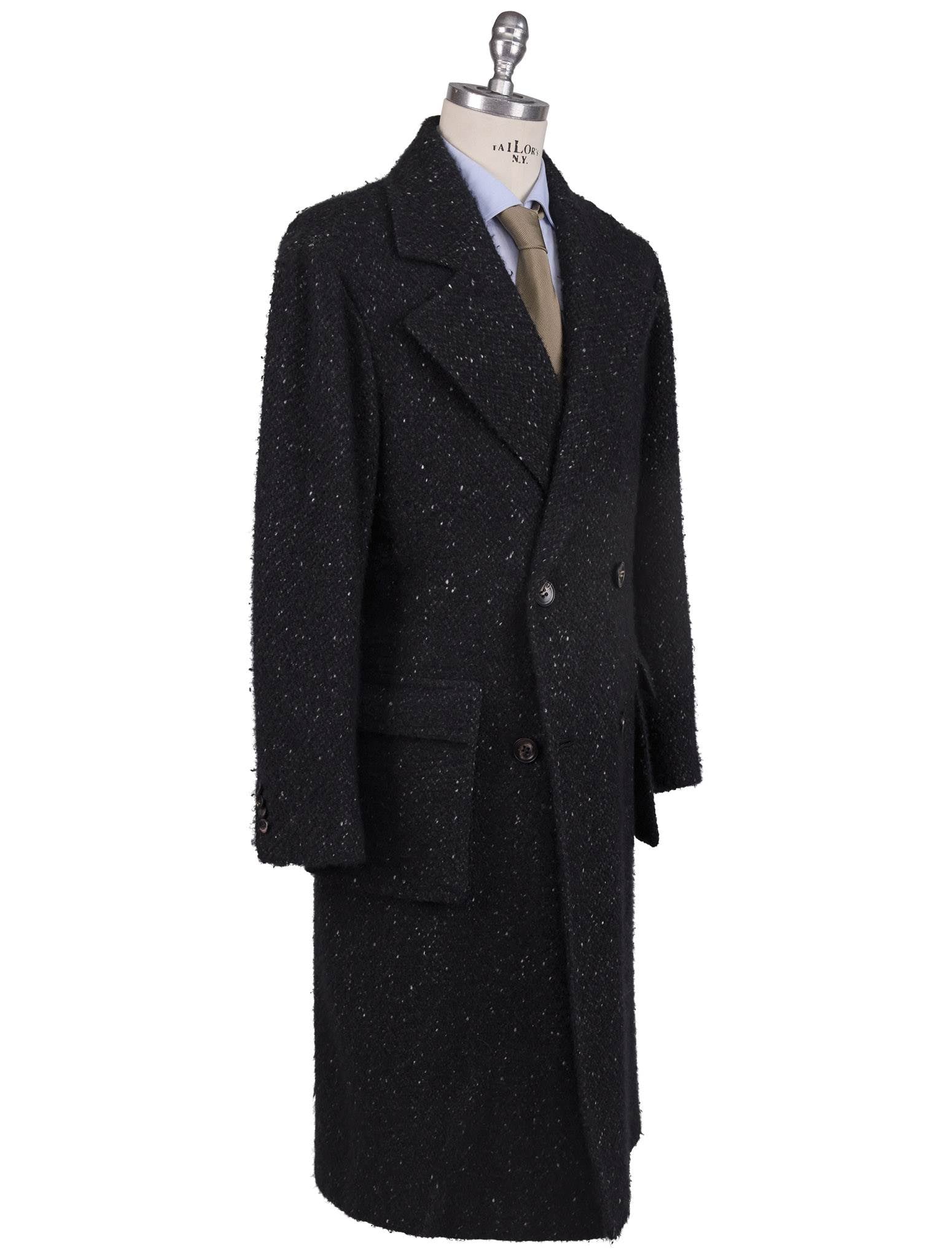 Kiton Dark Gray Virgin Wool Cashmere Silk Double Breasted Overcoat - view 7