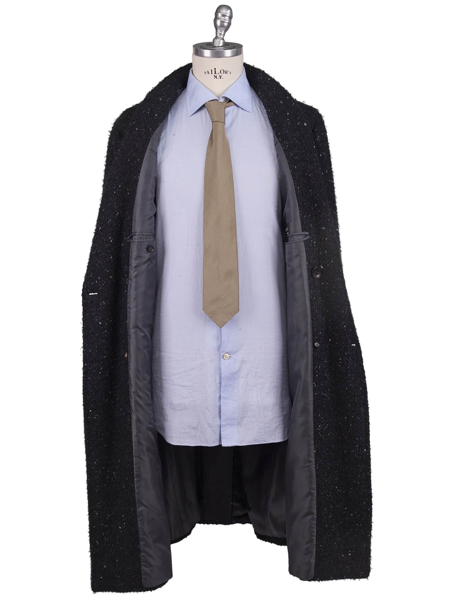 Kiton Dark Gray Virgin Wool Cashmere Silk Double Breasted Overcoat - view 6