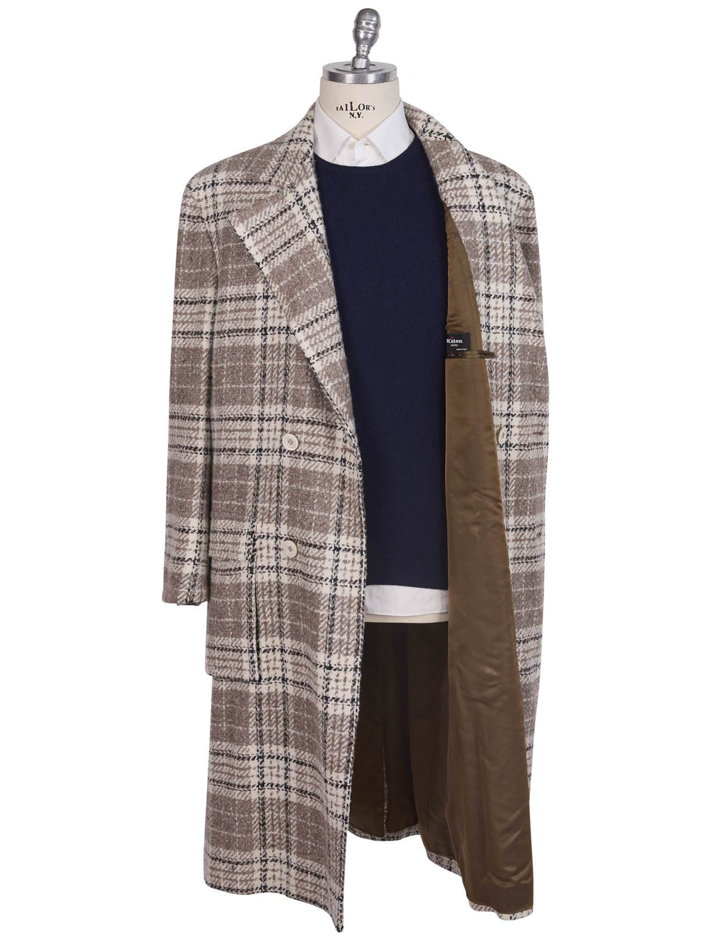 Kiton Multicolor Virgin Wool Silk Overcoat Multicolor - view 3