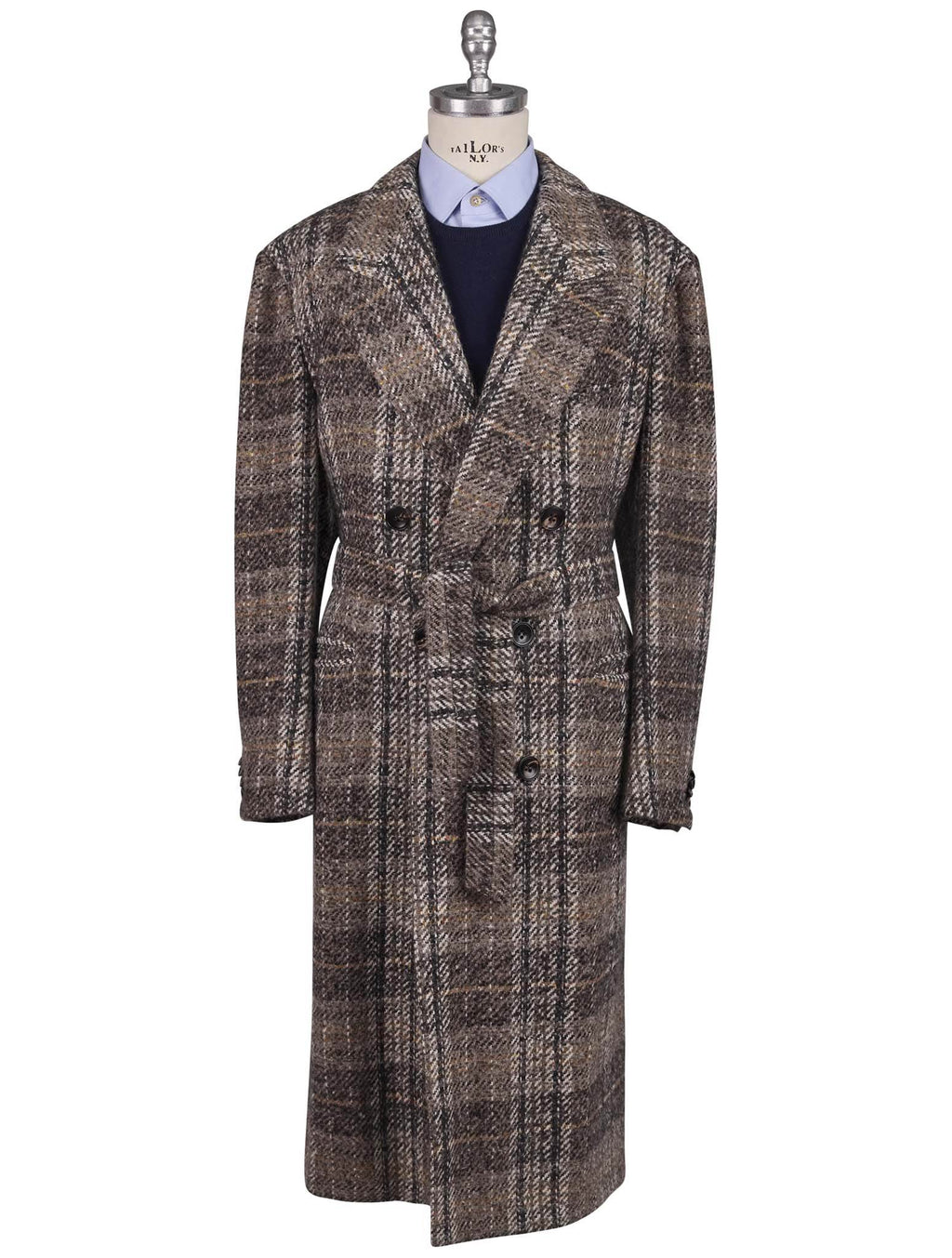 Kiton Multicolor Virgin Wool Cashmere Silk Overcoat Multicolor