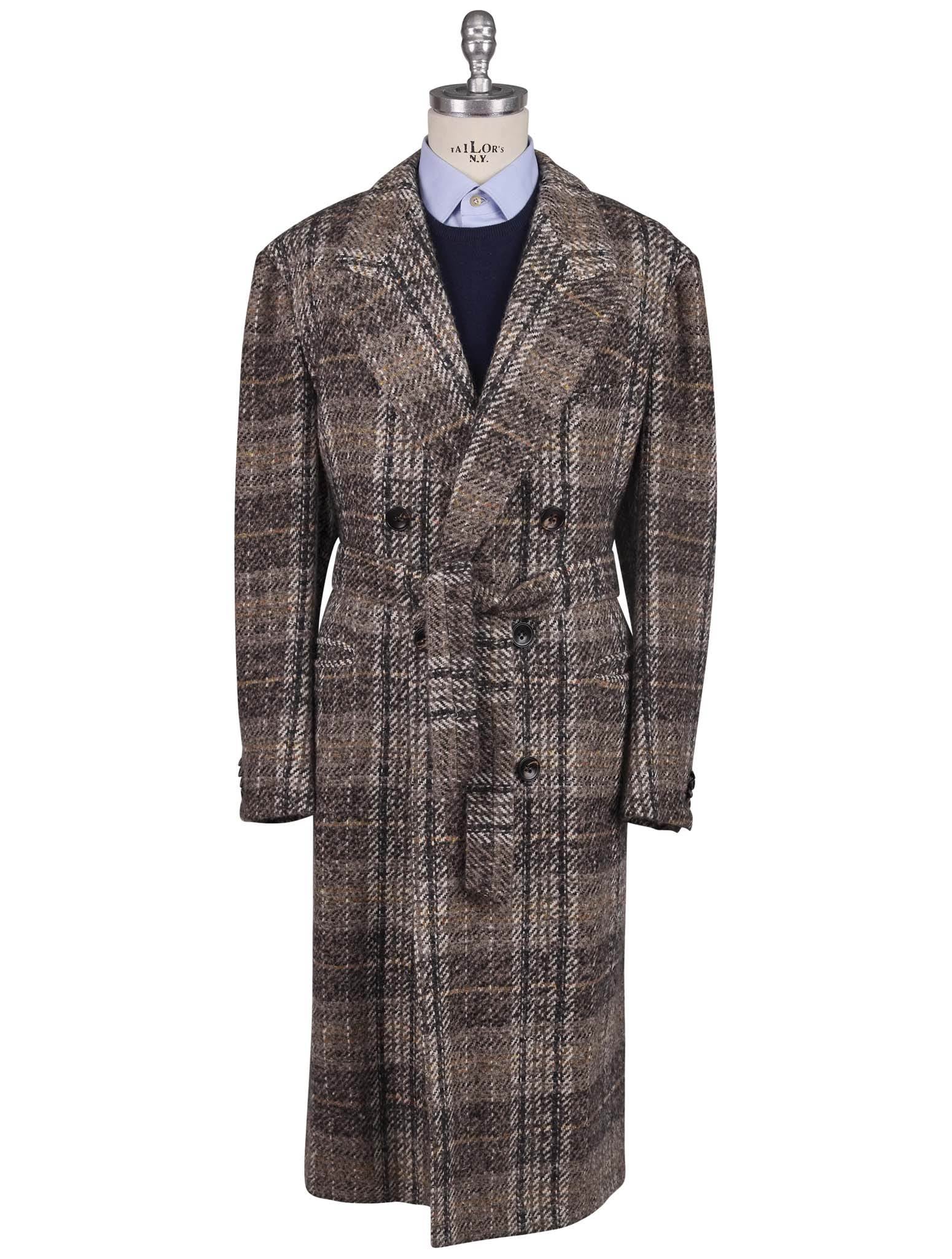 Kiton Multicolor Virgin Wool Cashmere Silk Overcoat Multicolor