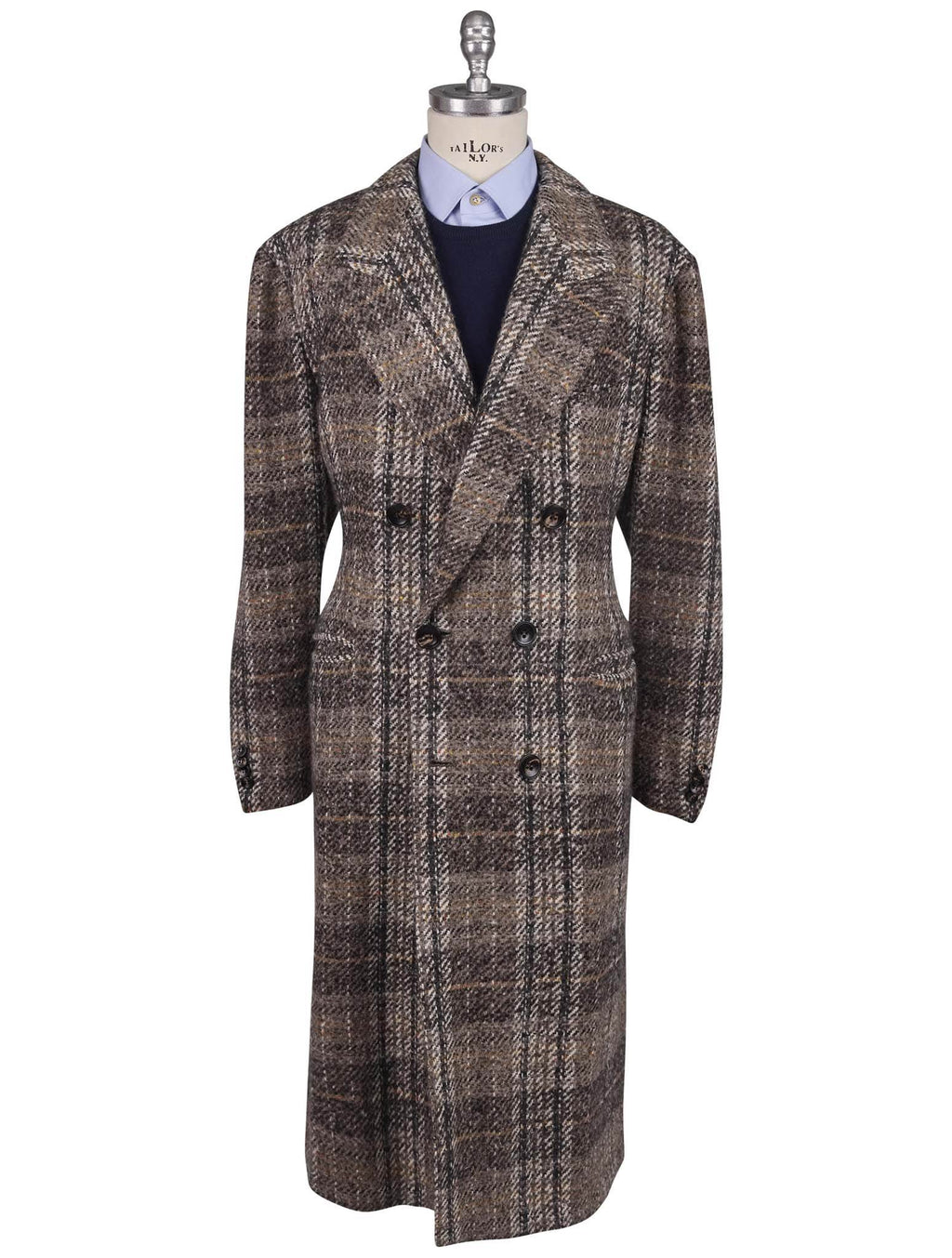 Kiton Multicolor Virgin Wool Cashmere Silk Overcoat Multicolor - view 2
