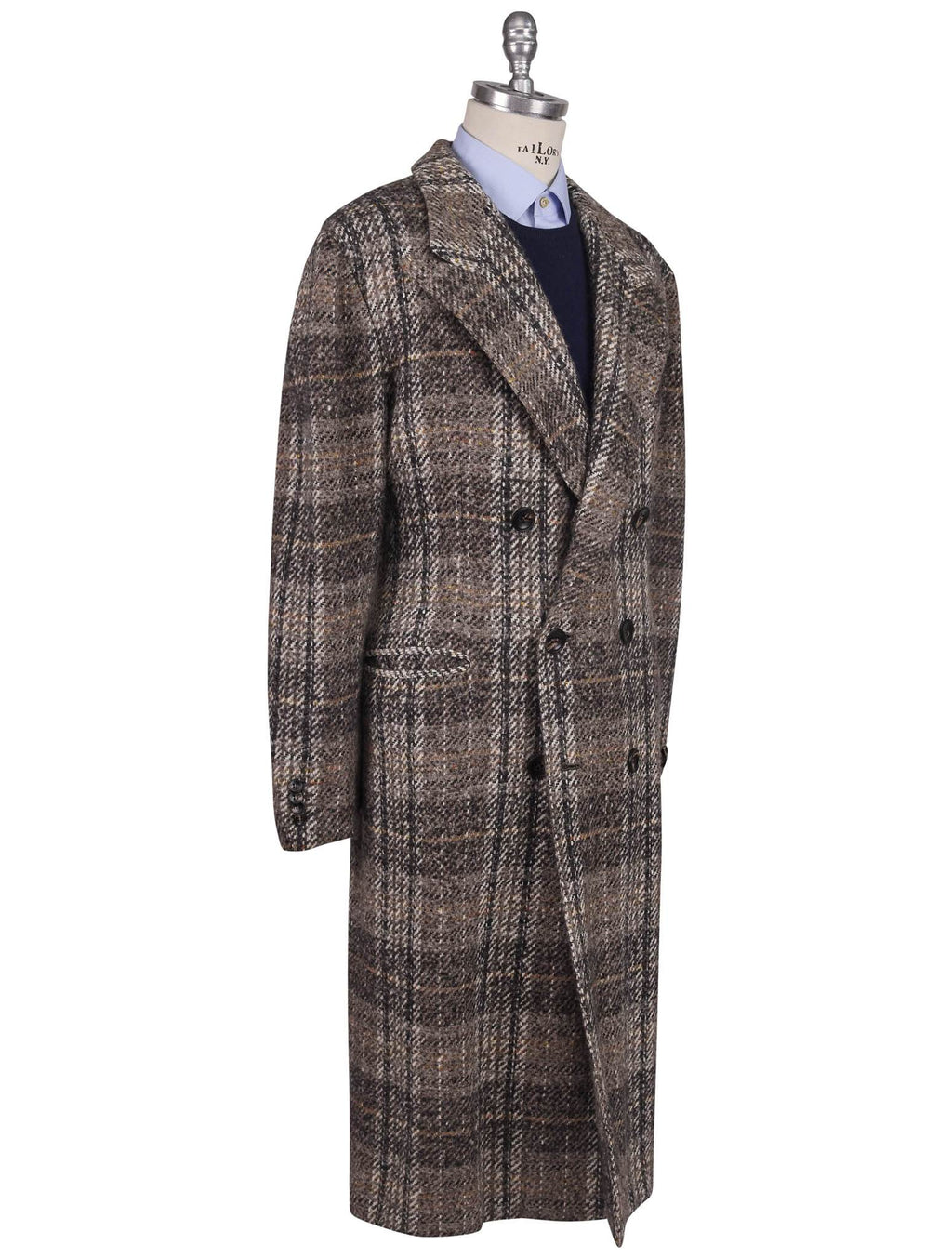 Kiton Multicolor Virgin Wool Cashmere Silk Overcoat Multicolor - view 7