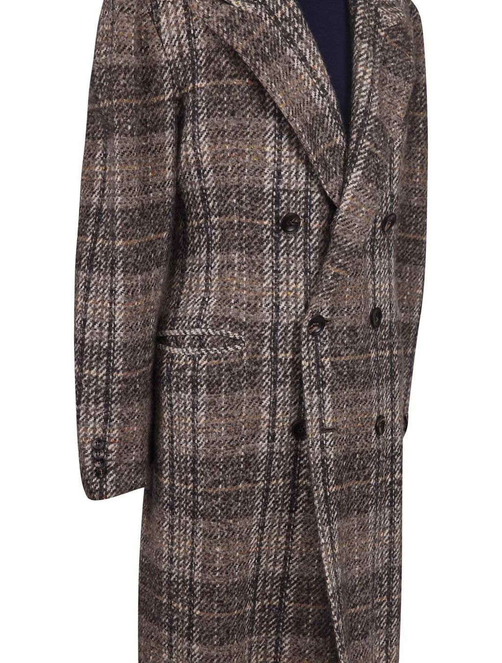 Kiton Multicolor Virgin Wool Cashmere Silk Overcoat Multicolor - view 5