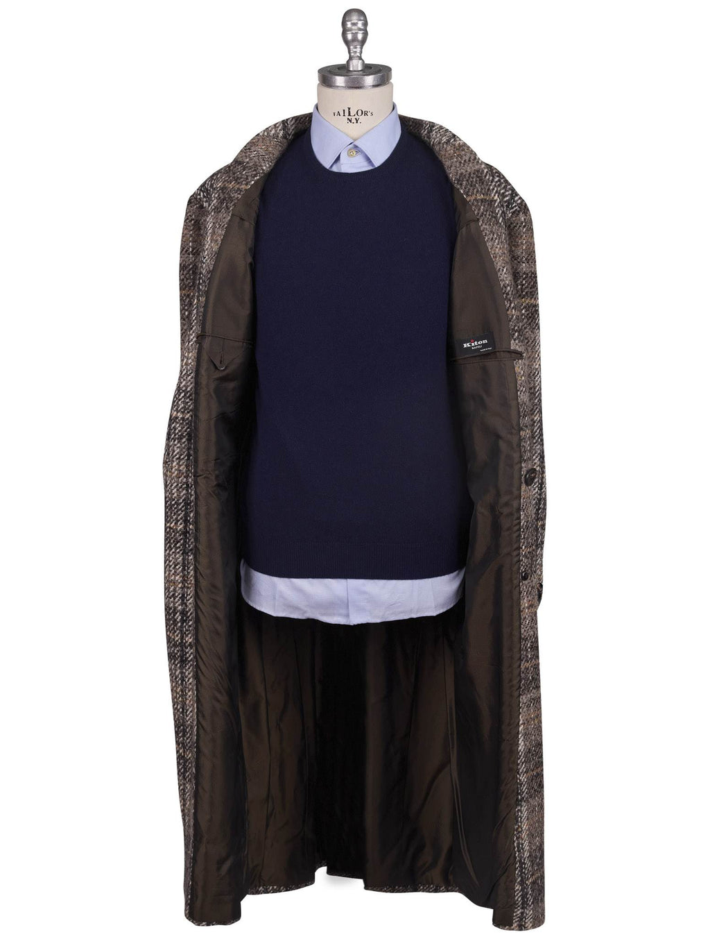 Kiton Multicolor Virgin Wool Cashmere Silk Overcoat Multicolor - view 3