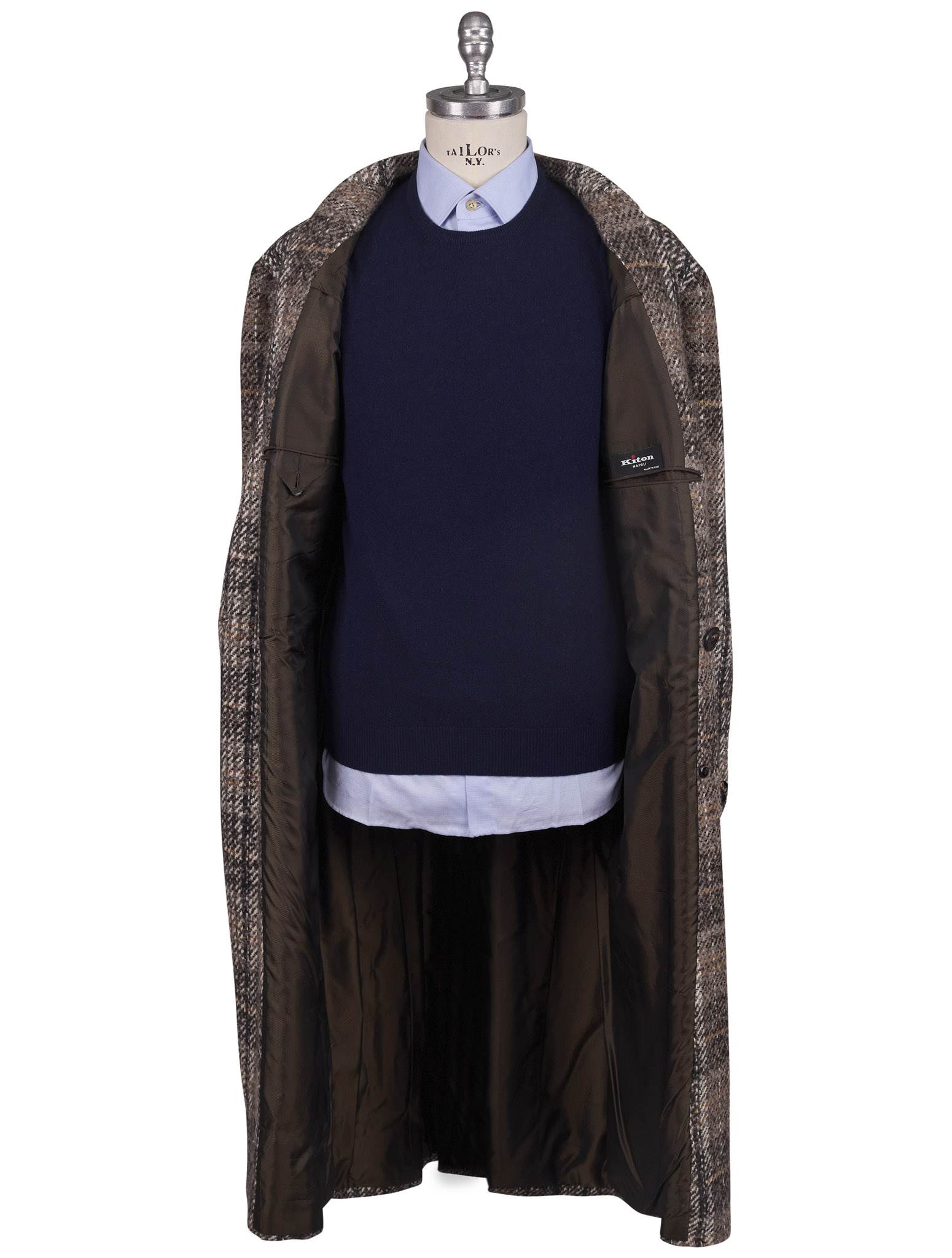 Kiton Multicolor Virgin Wool Cashmere Silk Overcoat Multicolor - view 3