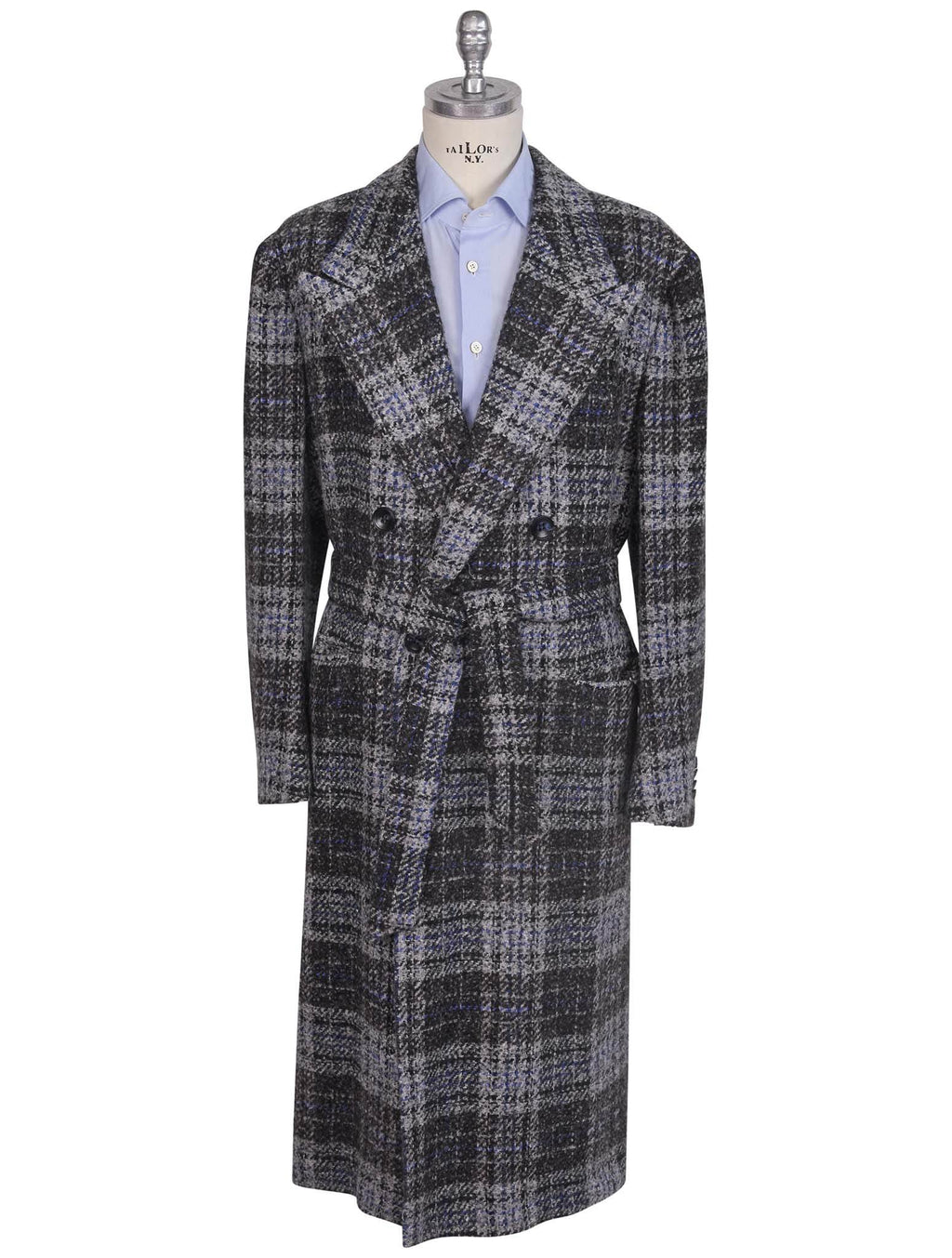 Kiton Multicolor Virgin Wool Silk Overcoat Multicolor