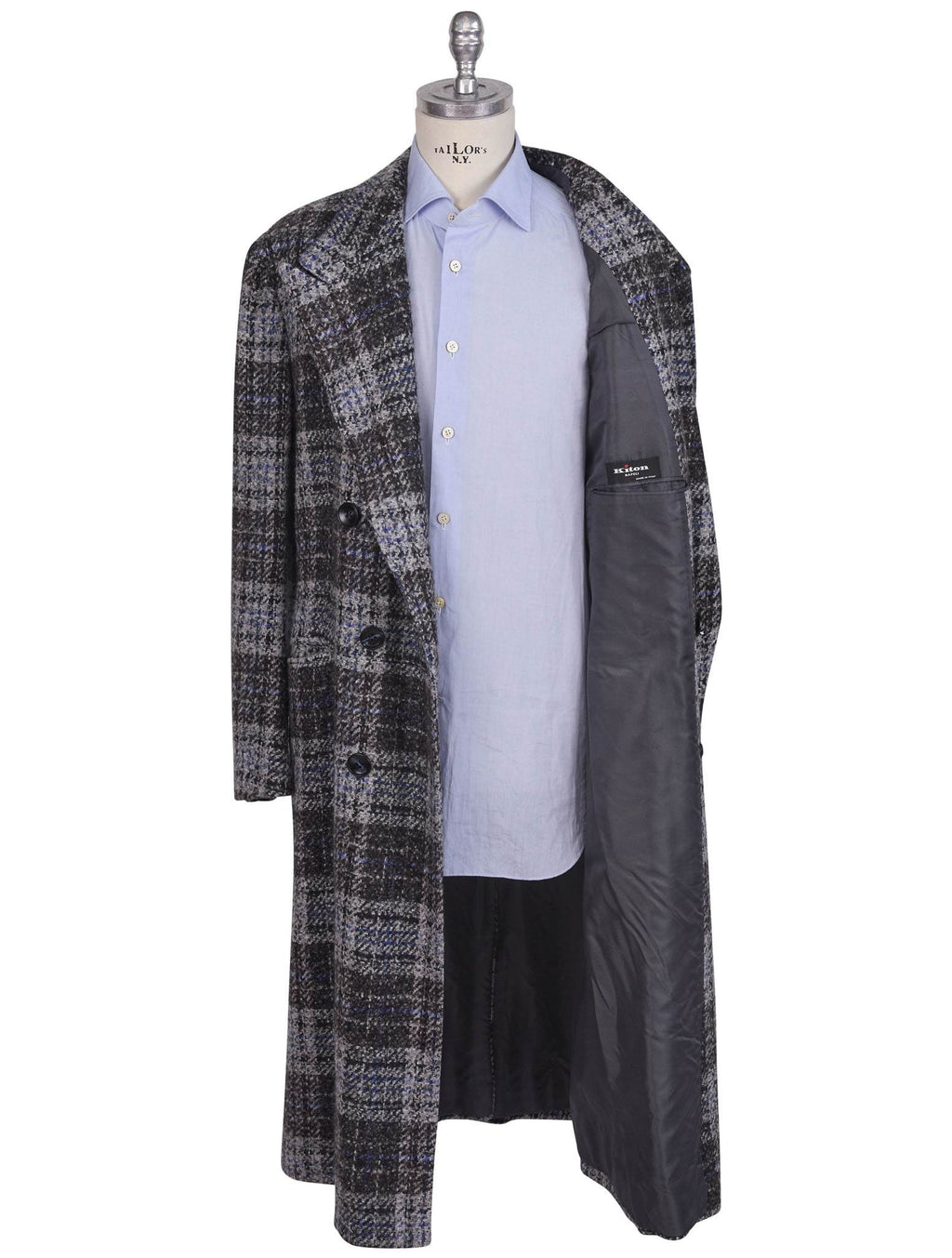 Kiton Multicolor Virgin Wool Silk Overcoat Multicolor - view 3