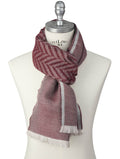 Kiton Burgundy Wool Cashmere Silk Scarf