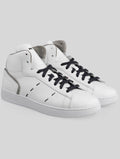 Kiton White Gray Leather Sneakers