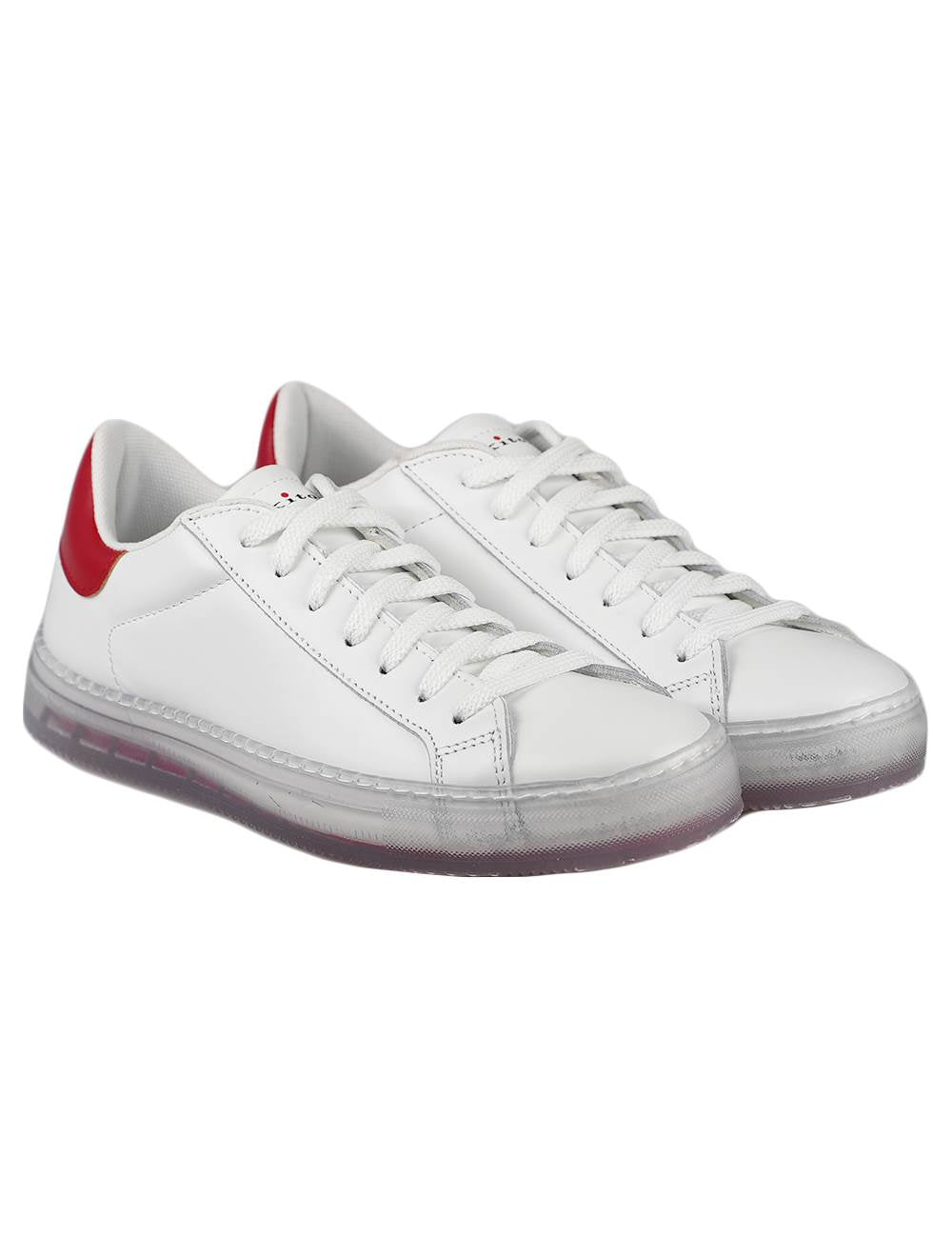Kiton White Red Leather Sneakers Special Edition
