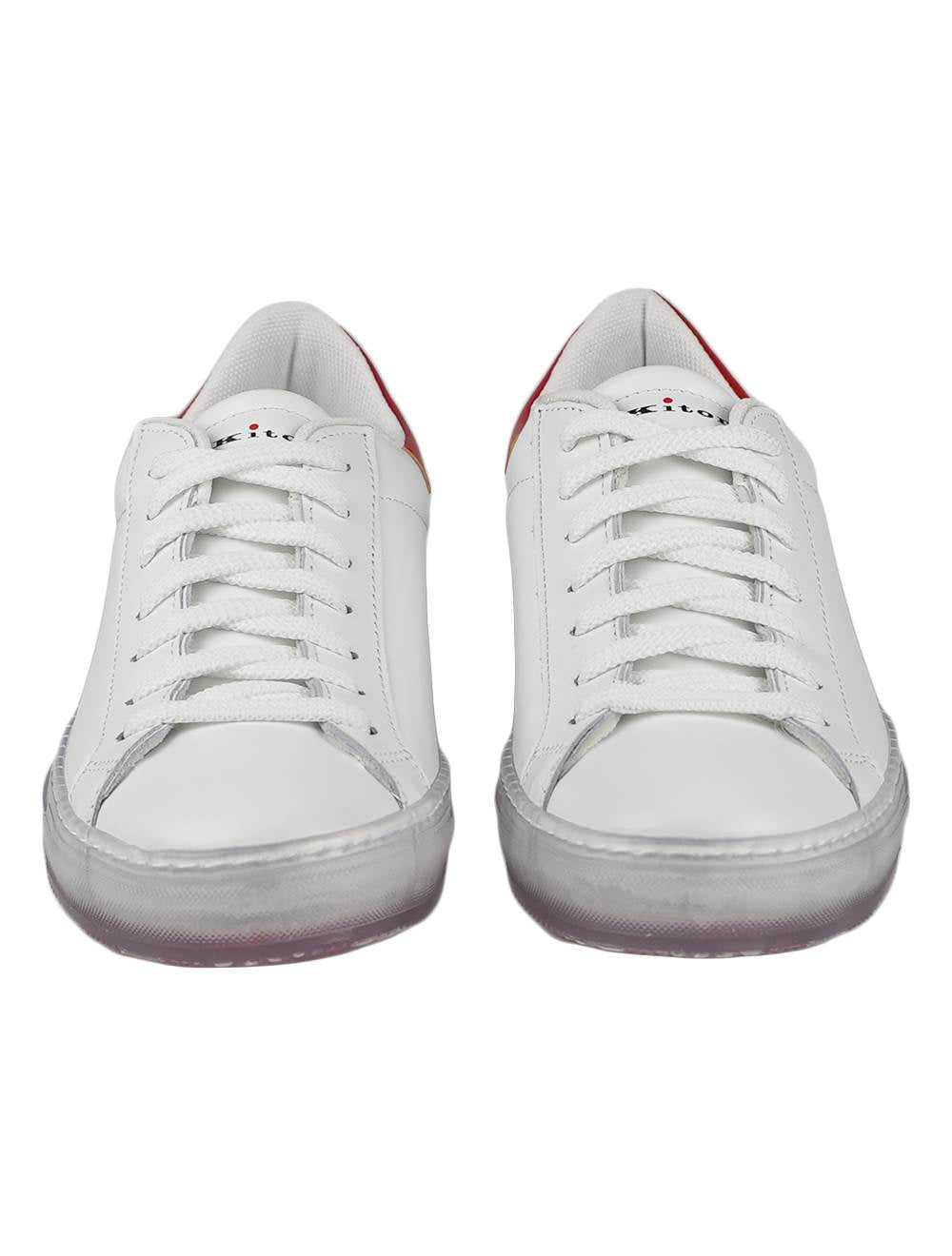 Kiton White Red Leather Sneakers Special Edition